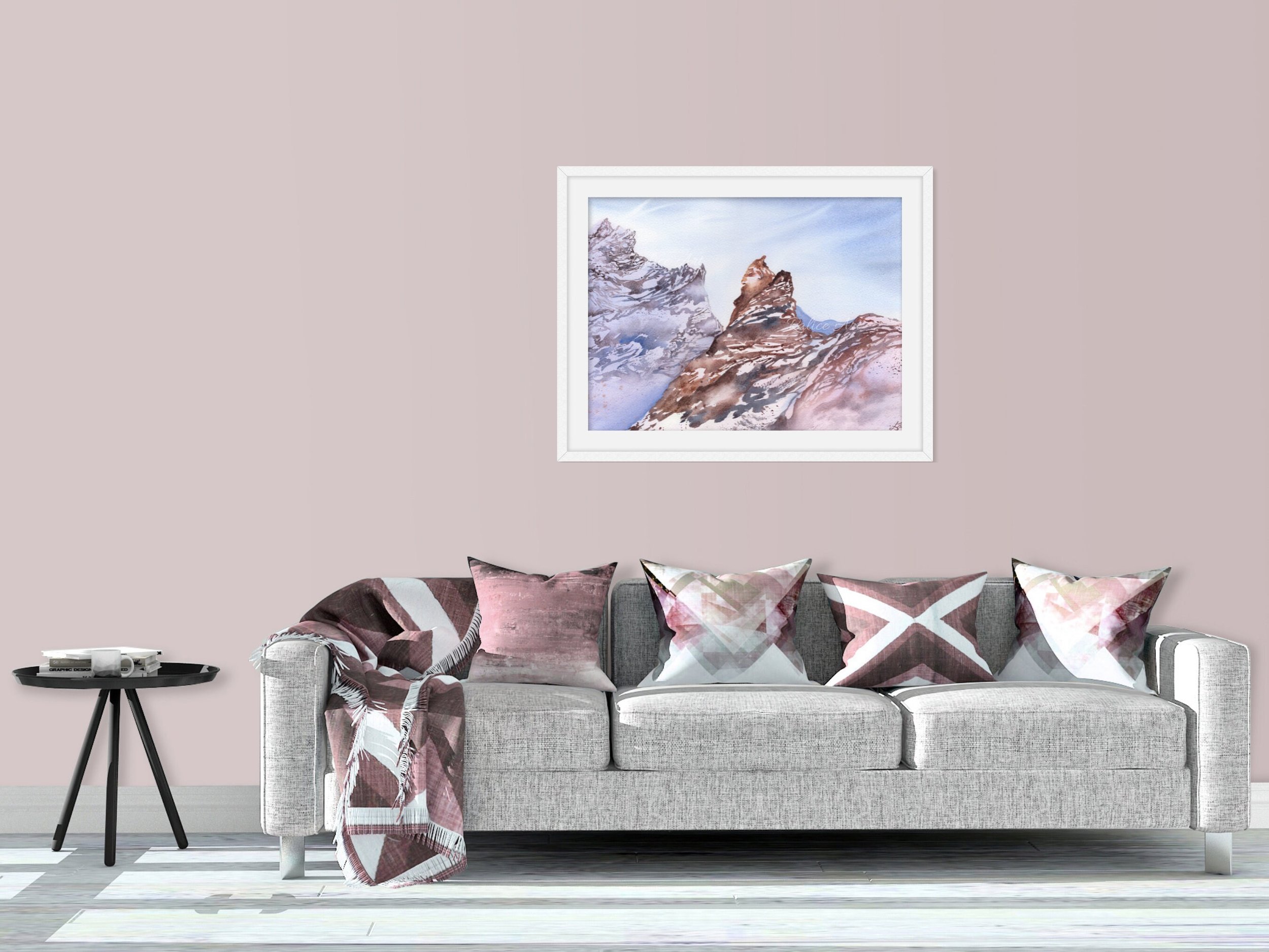 The Stone Warrior Giclee Fine Art Print Printed on Luxurious Gallery-Quality Matte Paper Framed Closeup in a Living Room