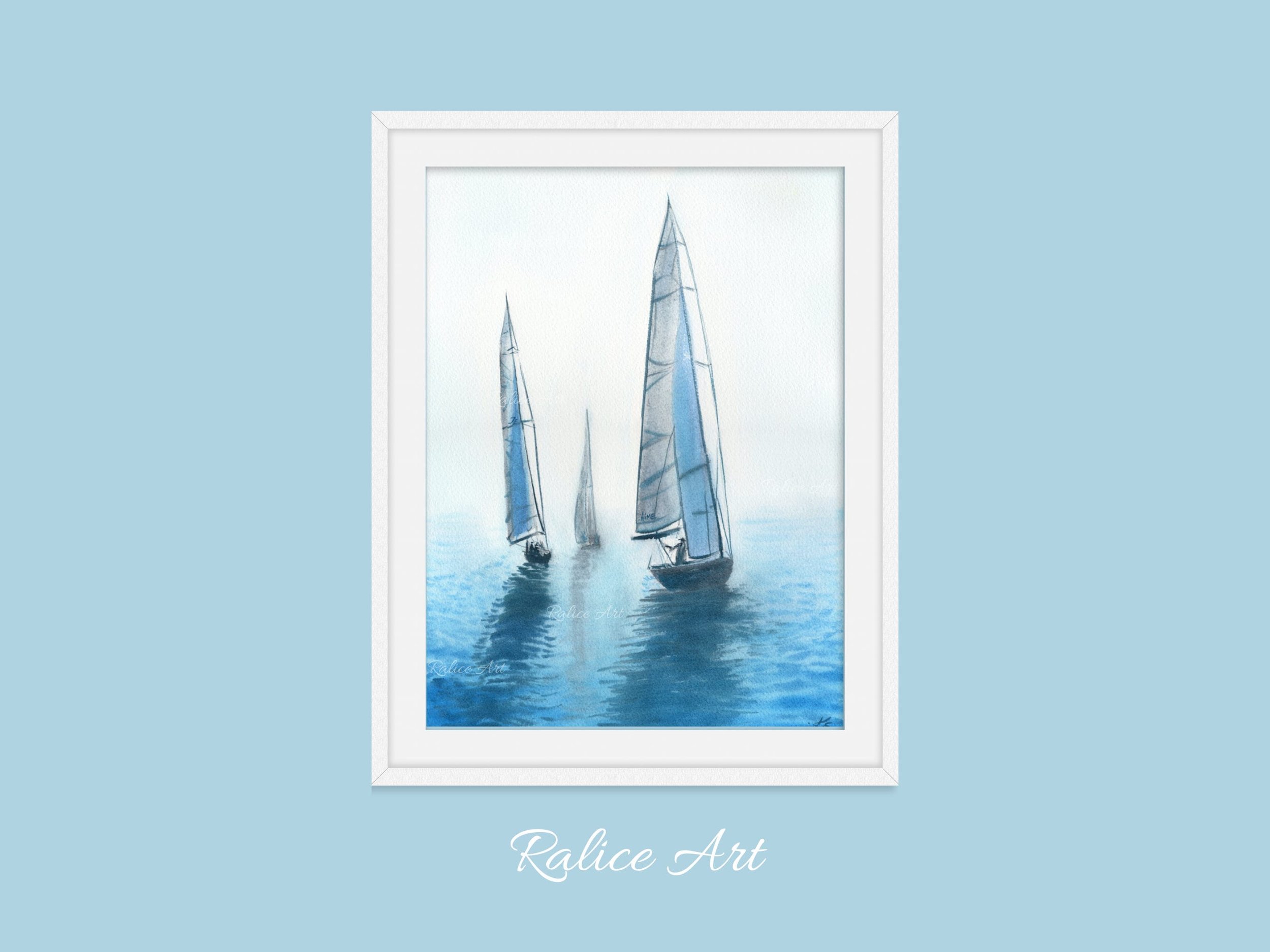 Je T'aime Ma Mer Giclee Fine Art Print Printed on Luxurious Gallery-Quality Matte Pap by Ralice Art Framed Closeup on a Wall