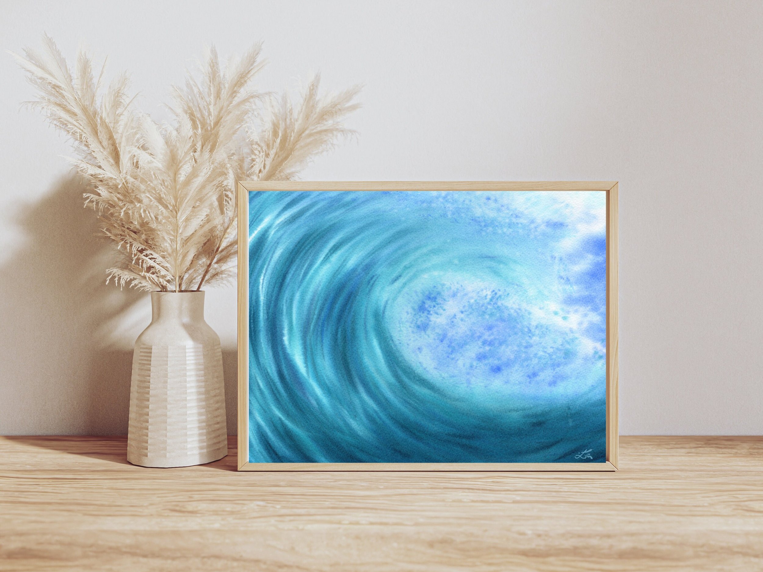 Marine Melody Fine Art Print Printed on Luxurious Gallery-Quality Matte Paper Framed Closeup on a Shelf