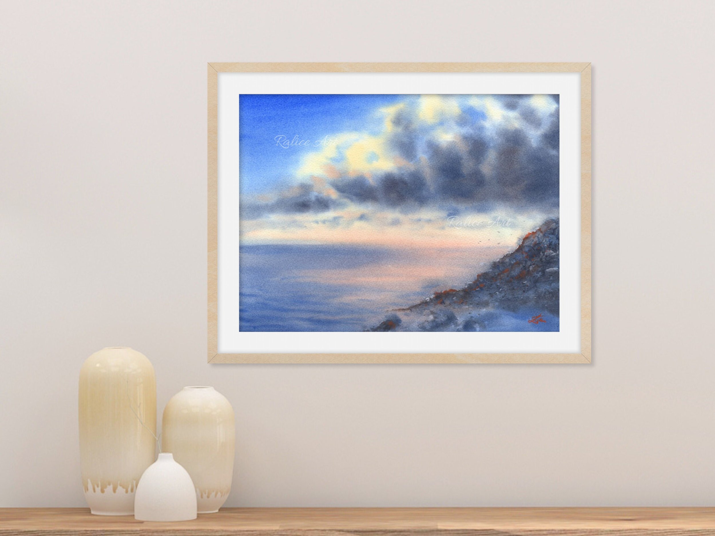 Hint Of Orange Giclee Fine Art Print Printed on Luxurious Gallery-Quality Matte Paper on a Shelf