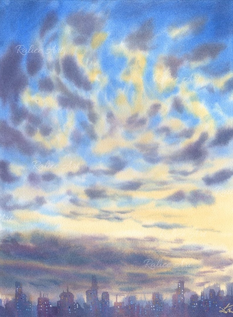 Cotton Clouds is a Giclée Fine Art Print that Captures the Magic of Sunrise and Sunset in the City Closeup