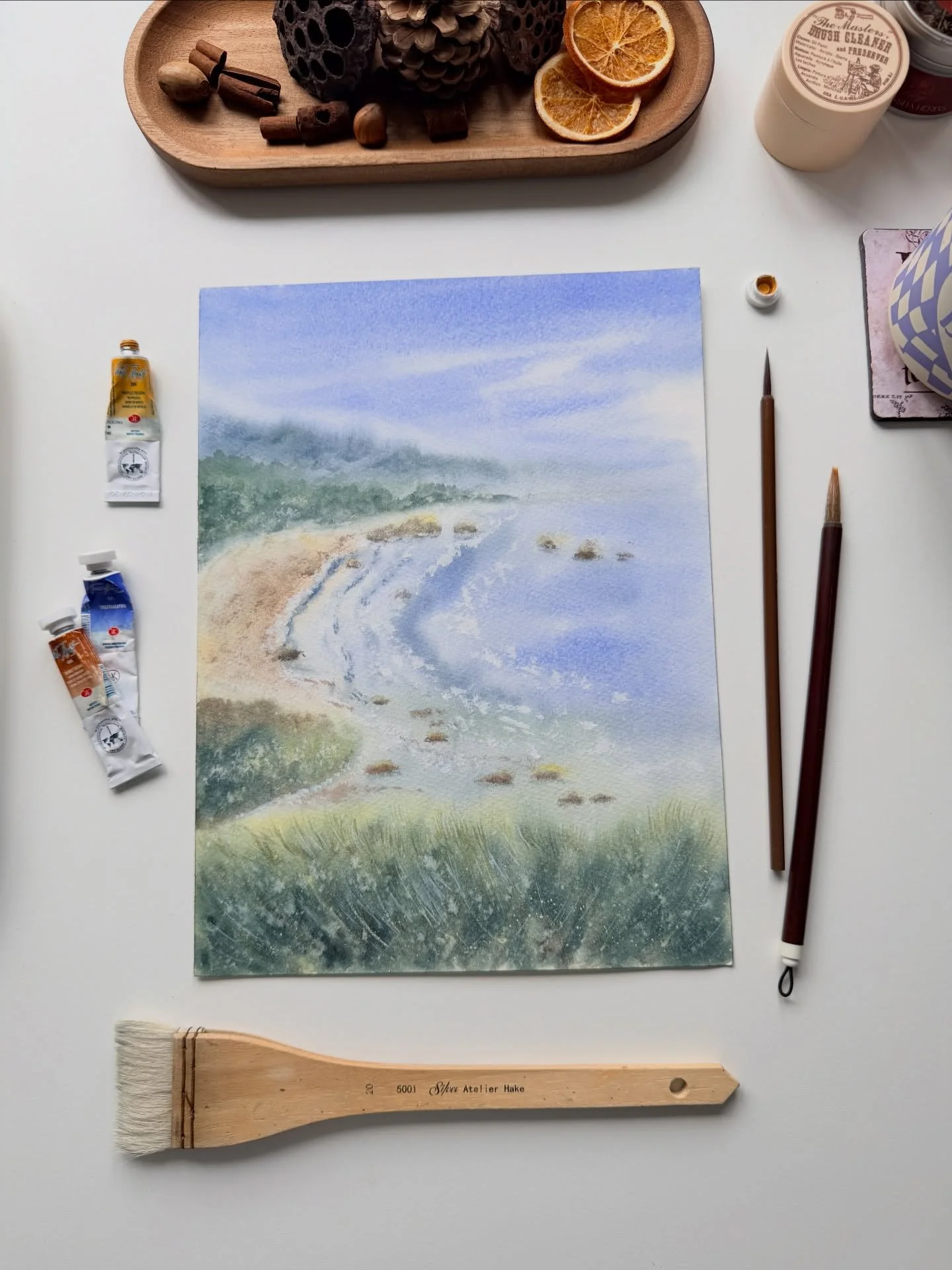 2 months ago, I saw a story of a Seascape photo from Ecola State Park, Oregon, by one of my favourite artists, Laurie Anne @laurieanneart 

Of course, I took a screenshot, and I`ve asked her if I can paint it, and She Agreed :)&nbsp;

I already had a