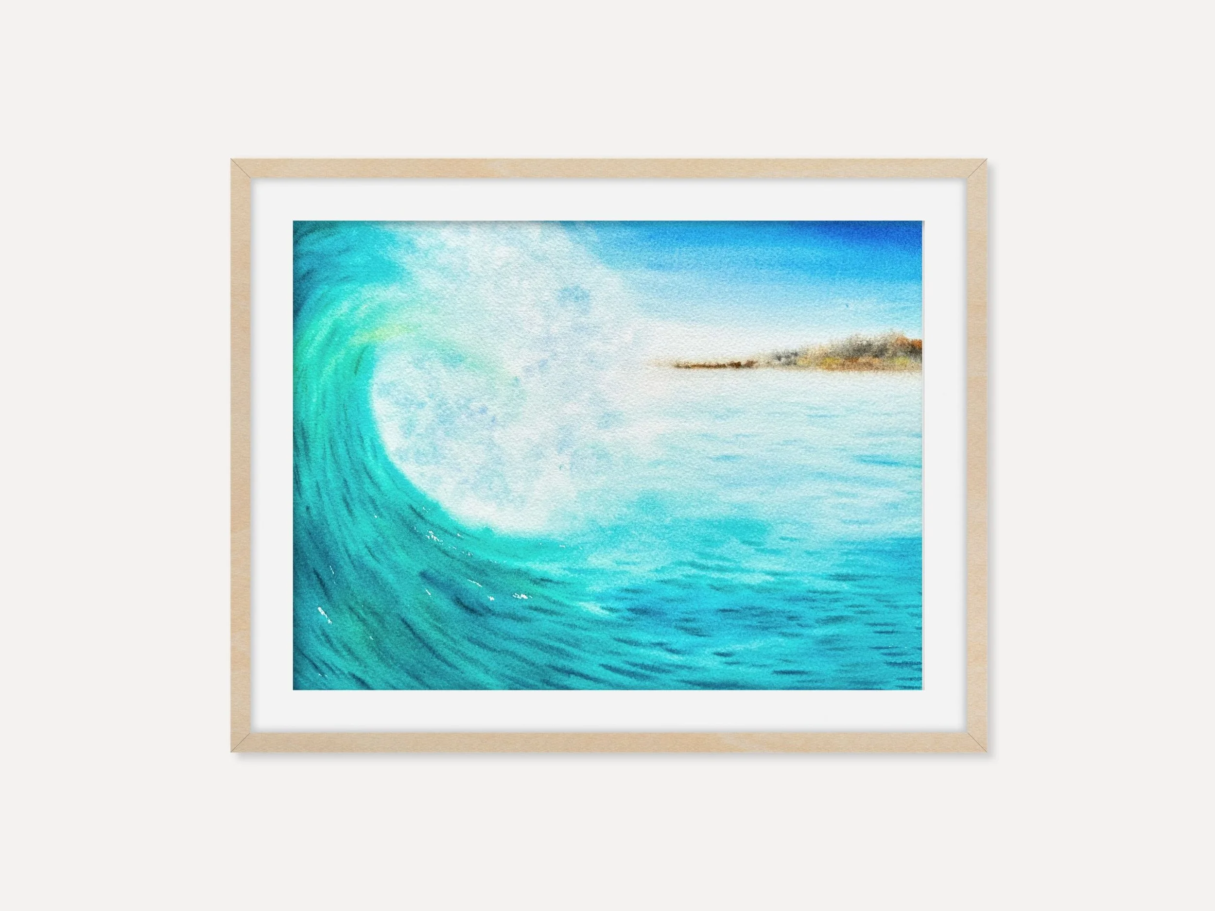 Crashing Wave Fine Art Print, Ocean Wave Wall Art, Blue Seascape Print, Coastal Decor, Dramatic Ocean Artwork, Watercolor Wave Poster