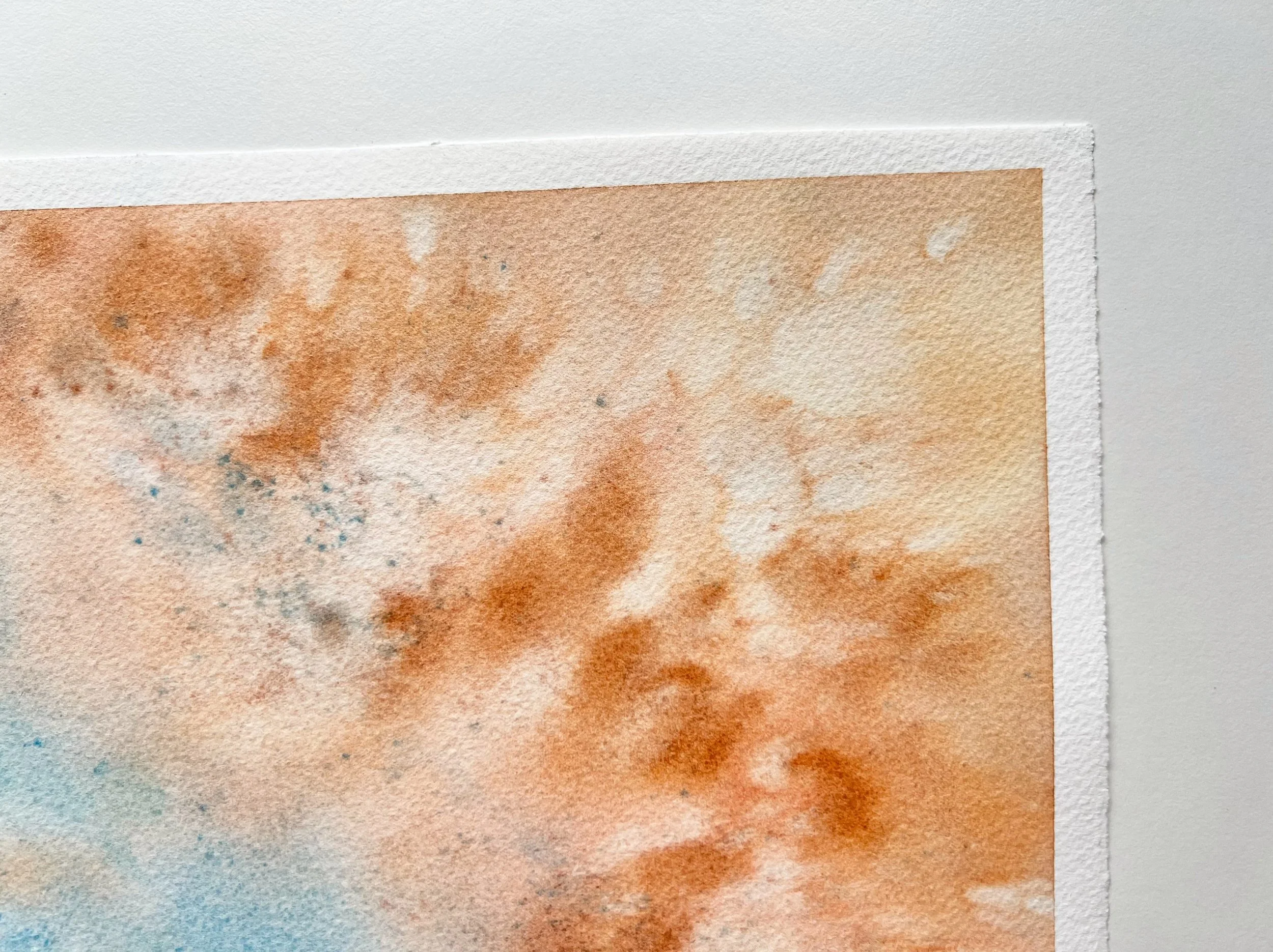 On The Shore Original Abstract Watercolor Painting of a Birds Eye View of the Shore 2.jpg