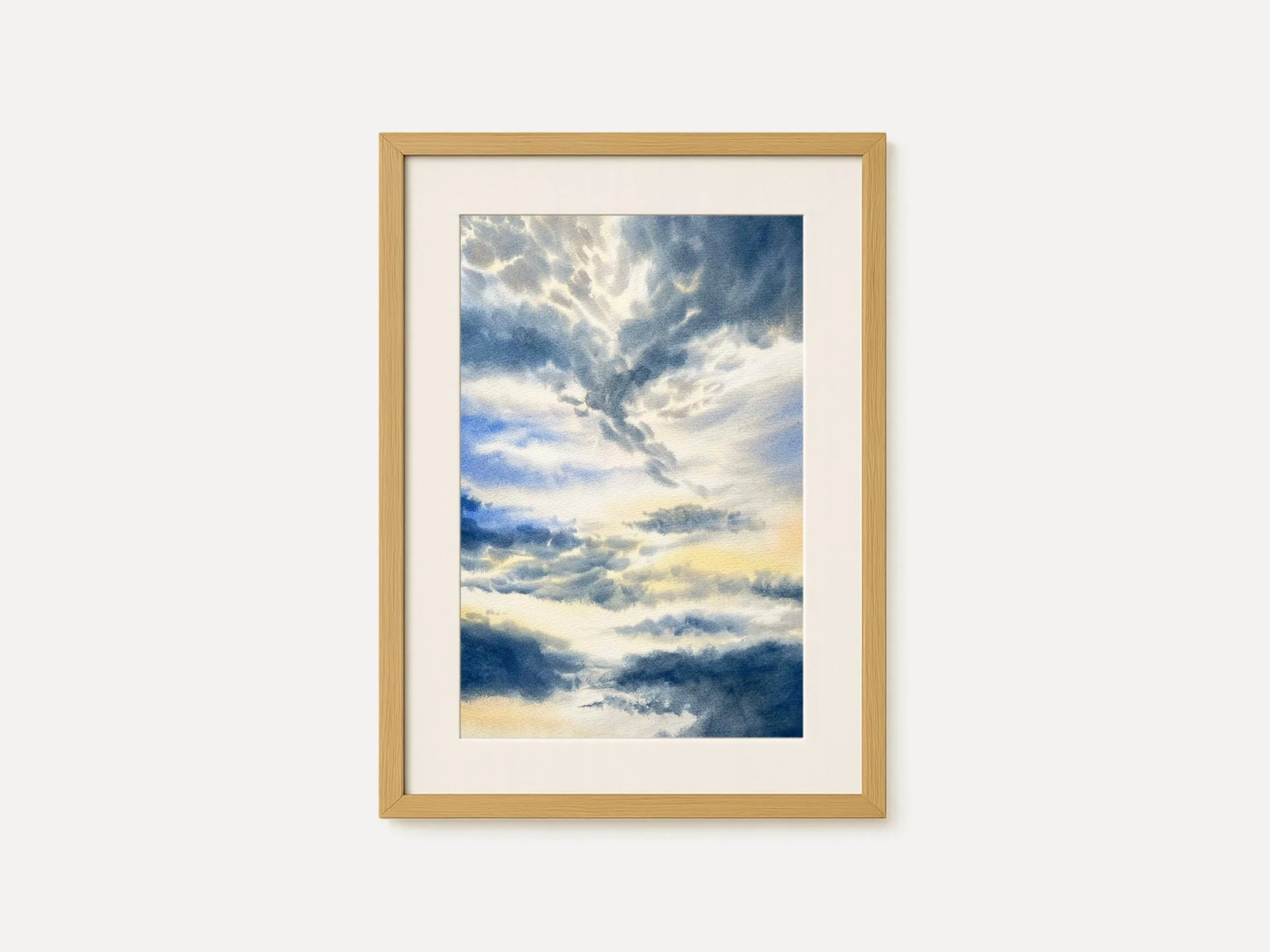 Framed Closeup from Clouds at Dawn - Original Watercolor Painting by Ralitsa Arnaudova from  Ralice Art 1.jpg