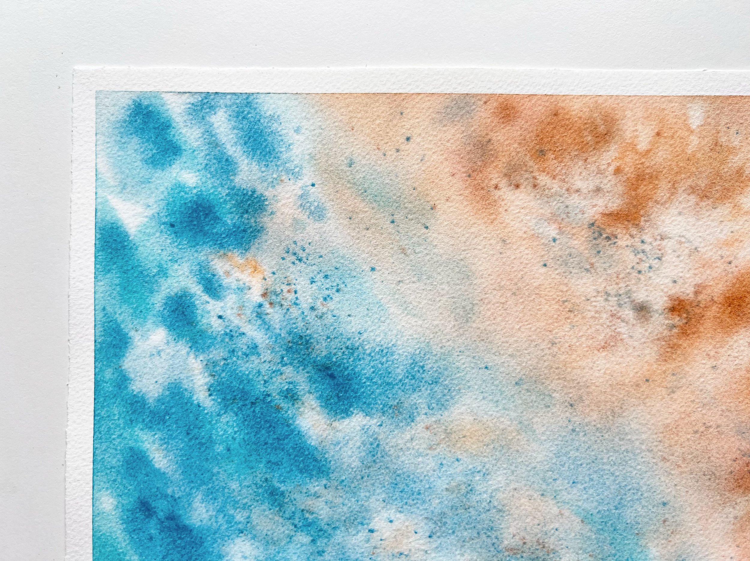 On The Shore Original Abstract Watercolor Painting of a Birds Eye View of the Shore 5.jpg