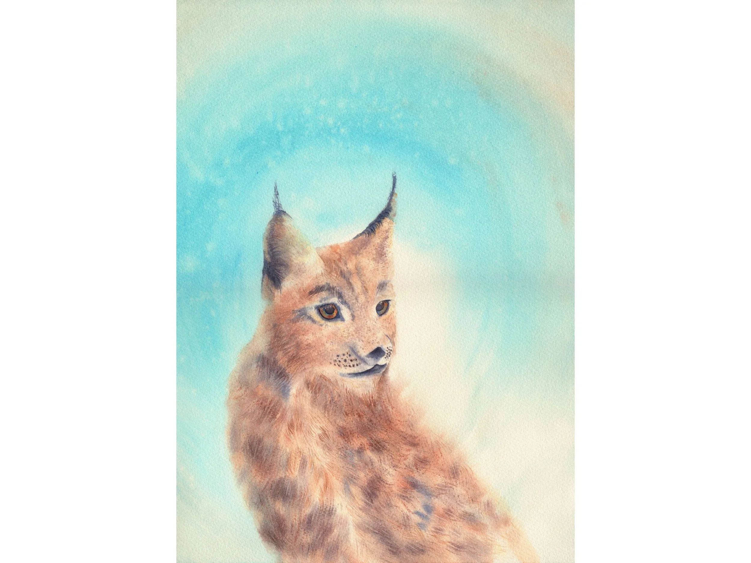 Iberian Lynx Fine Art Print Wildlife Watercolor Wall Art Nature Animal Decor Archival Fine Art Print.jpg