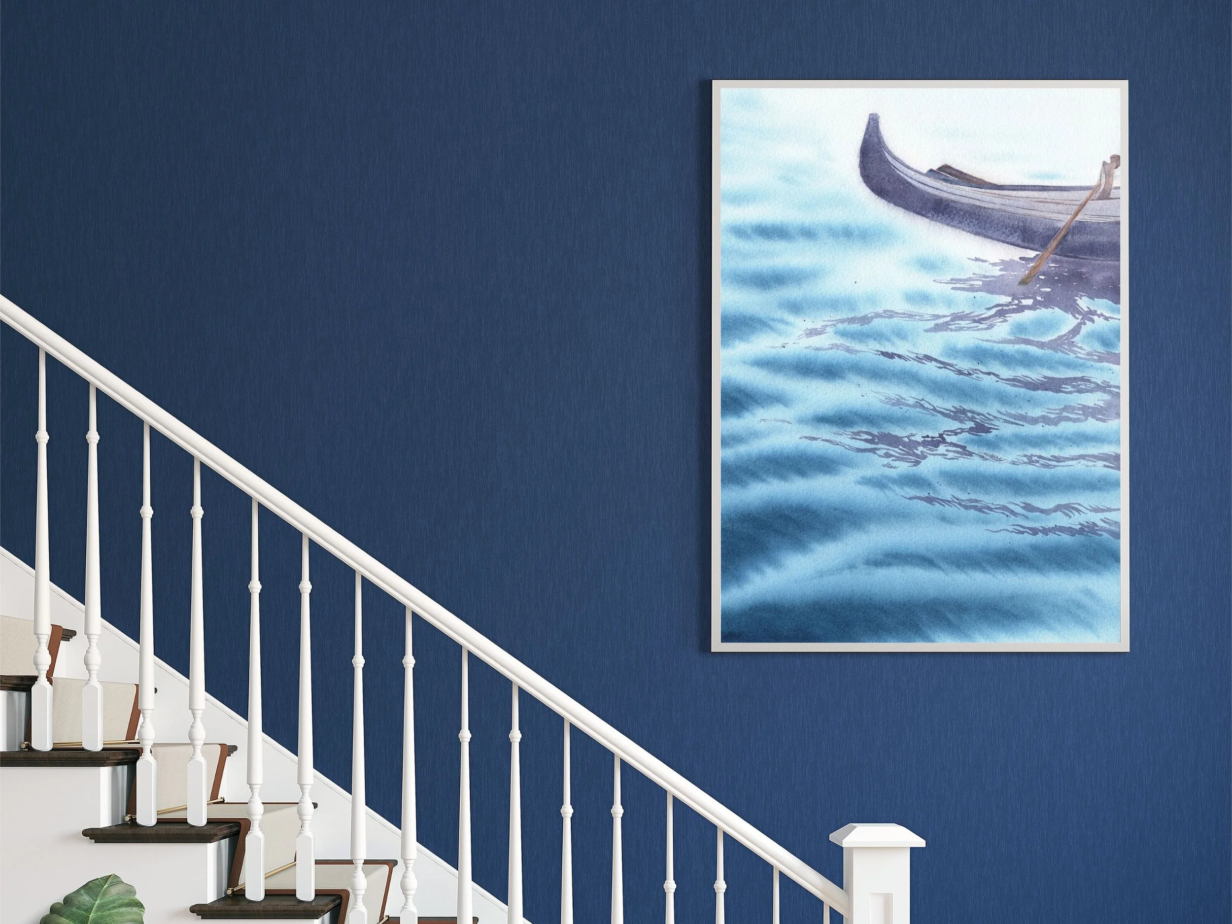 Venice Gondola Archival Art Print, Watercolor Venice Poster4.jpg