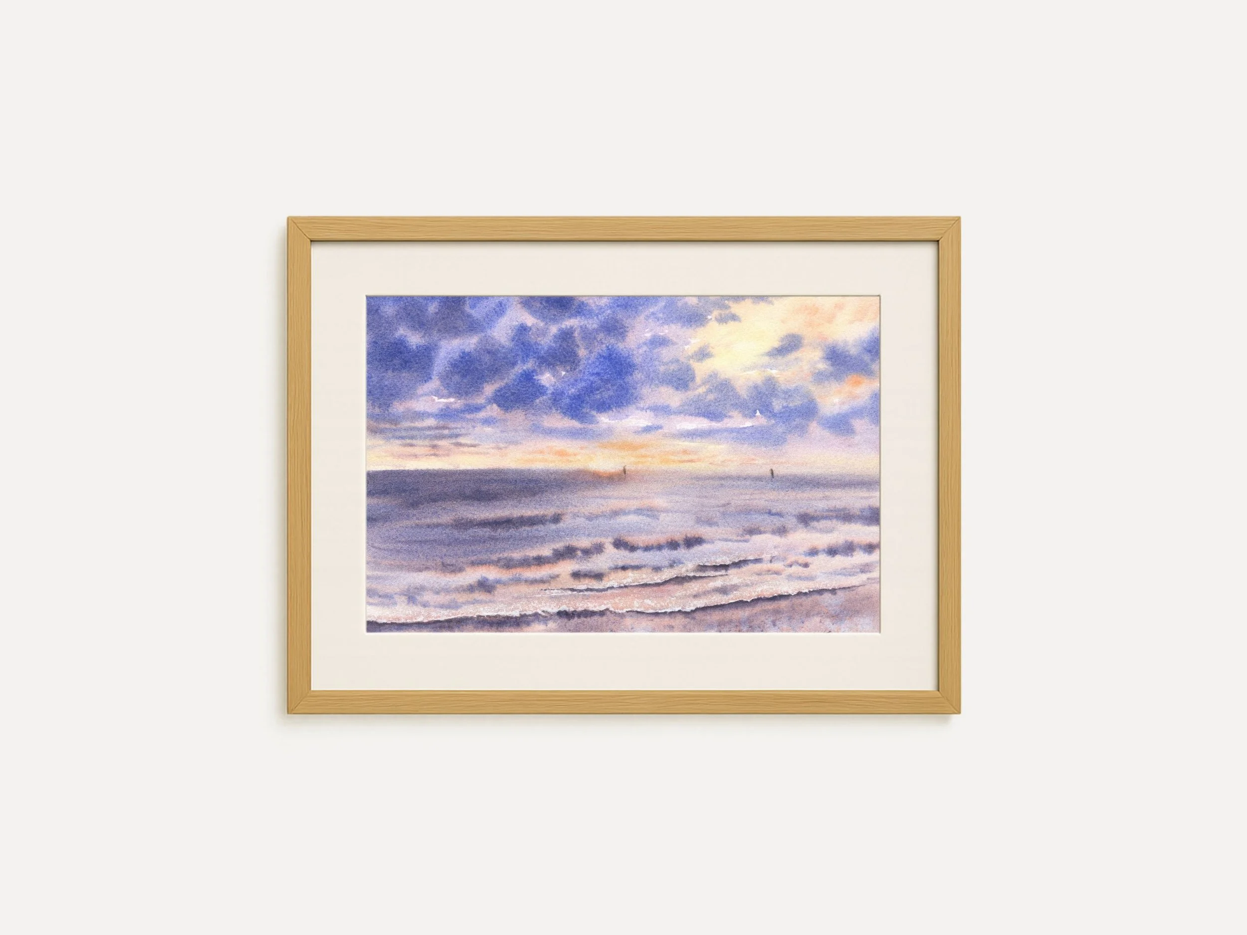 Archival Art Print of Vibrant Sunset Seascape Painting Purple and Pink Ocean 1.jpg