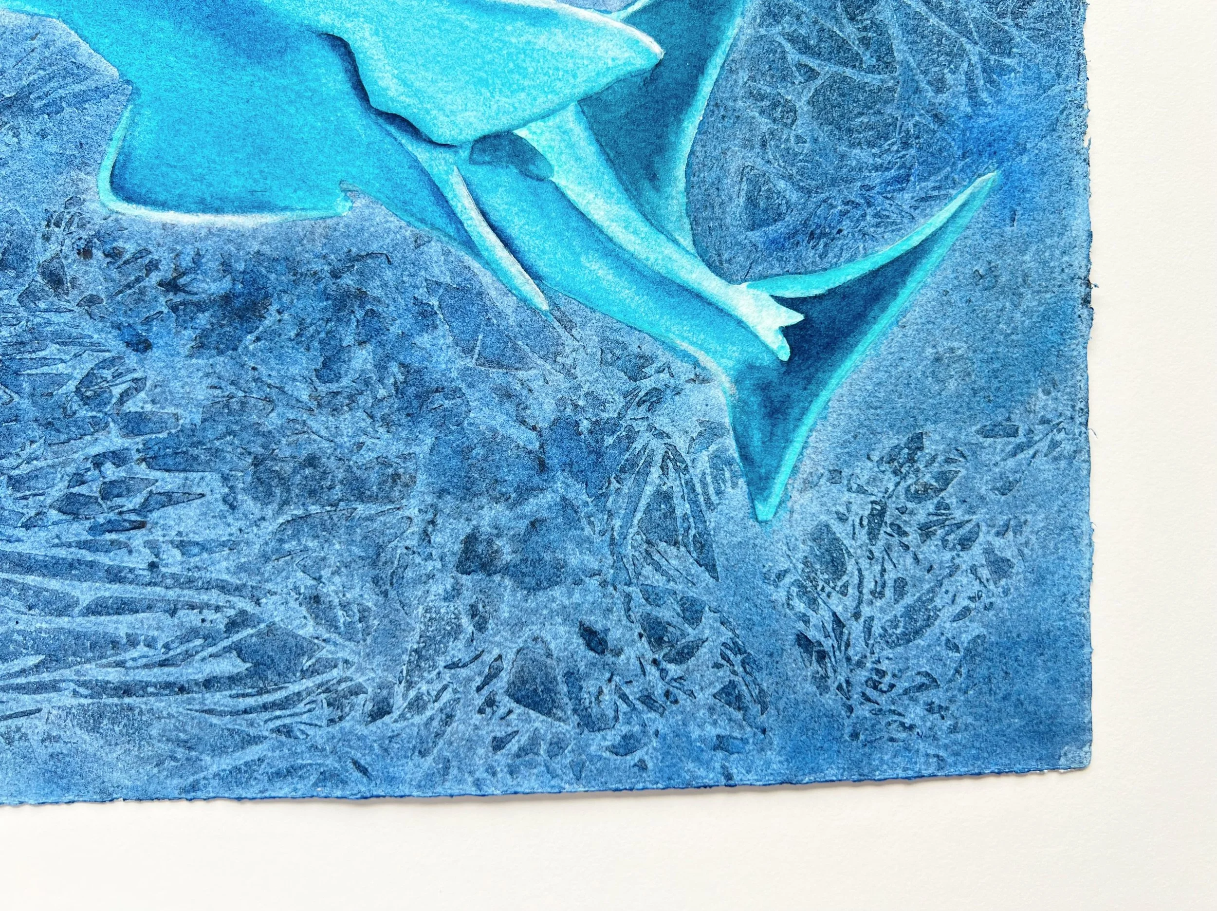 Close up of Original Watercolor Painting of a Carpenter Shark ( Sawfish)
