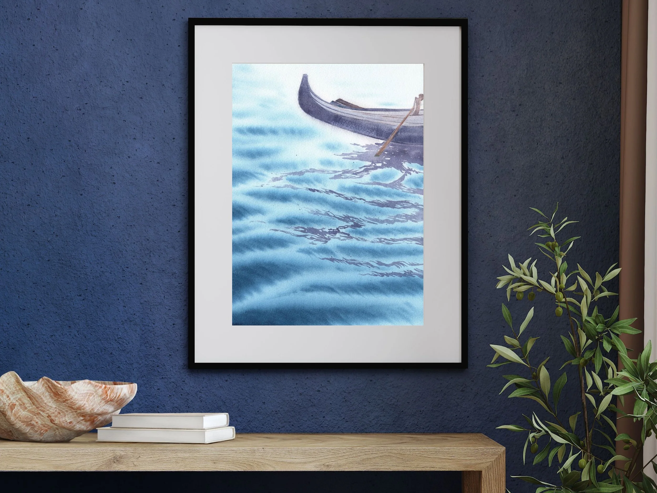 Venice Gondola Archival Art Print, Watercolor Venice Poster3.jpg