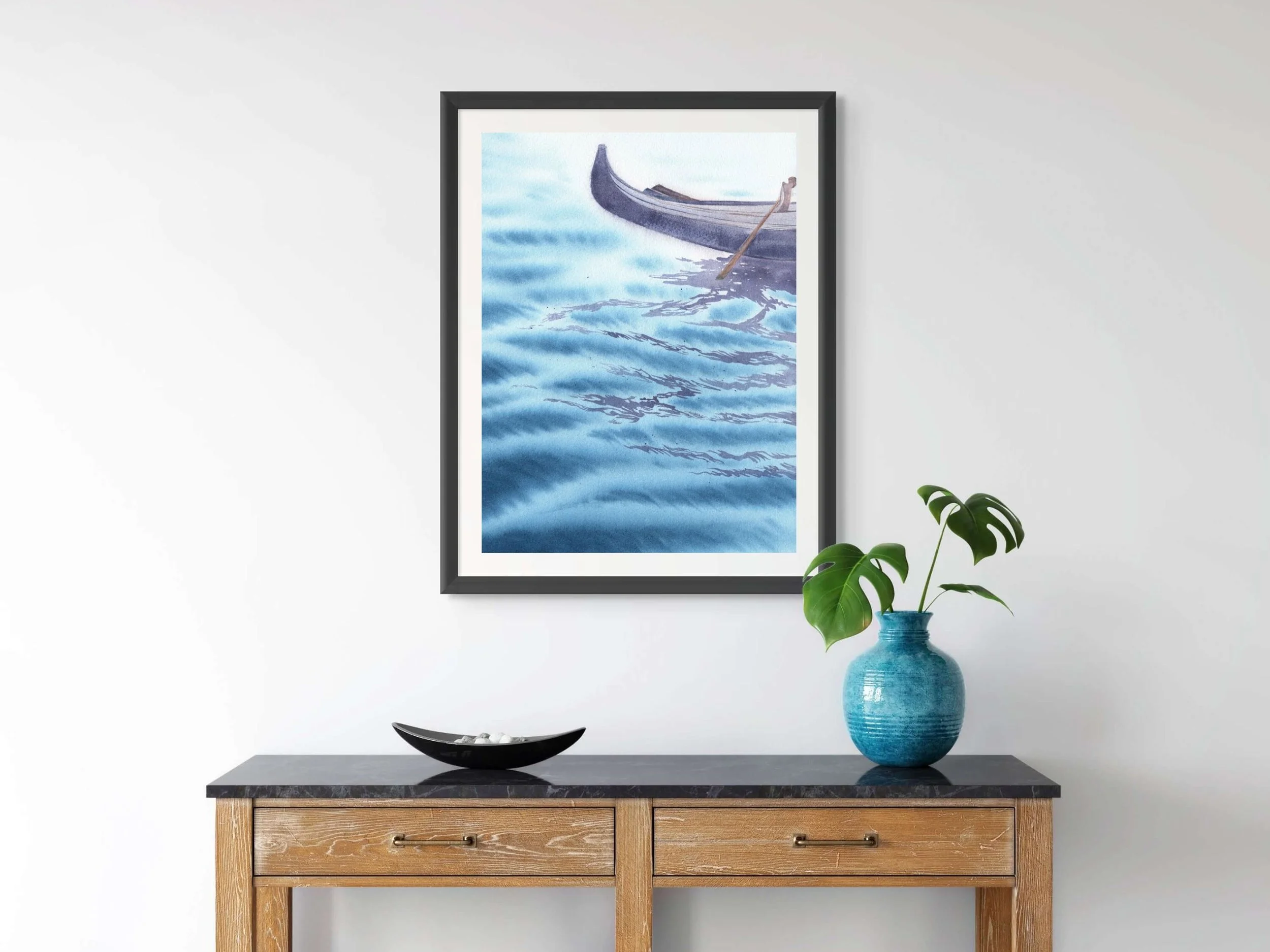 Venice Gondola Archival Art Print, Watercolor Venice Poster8.jpg