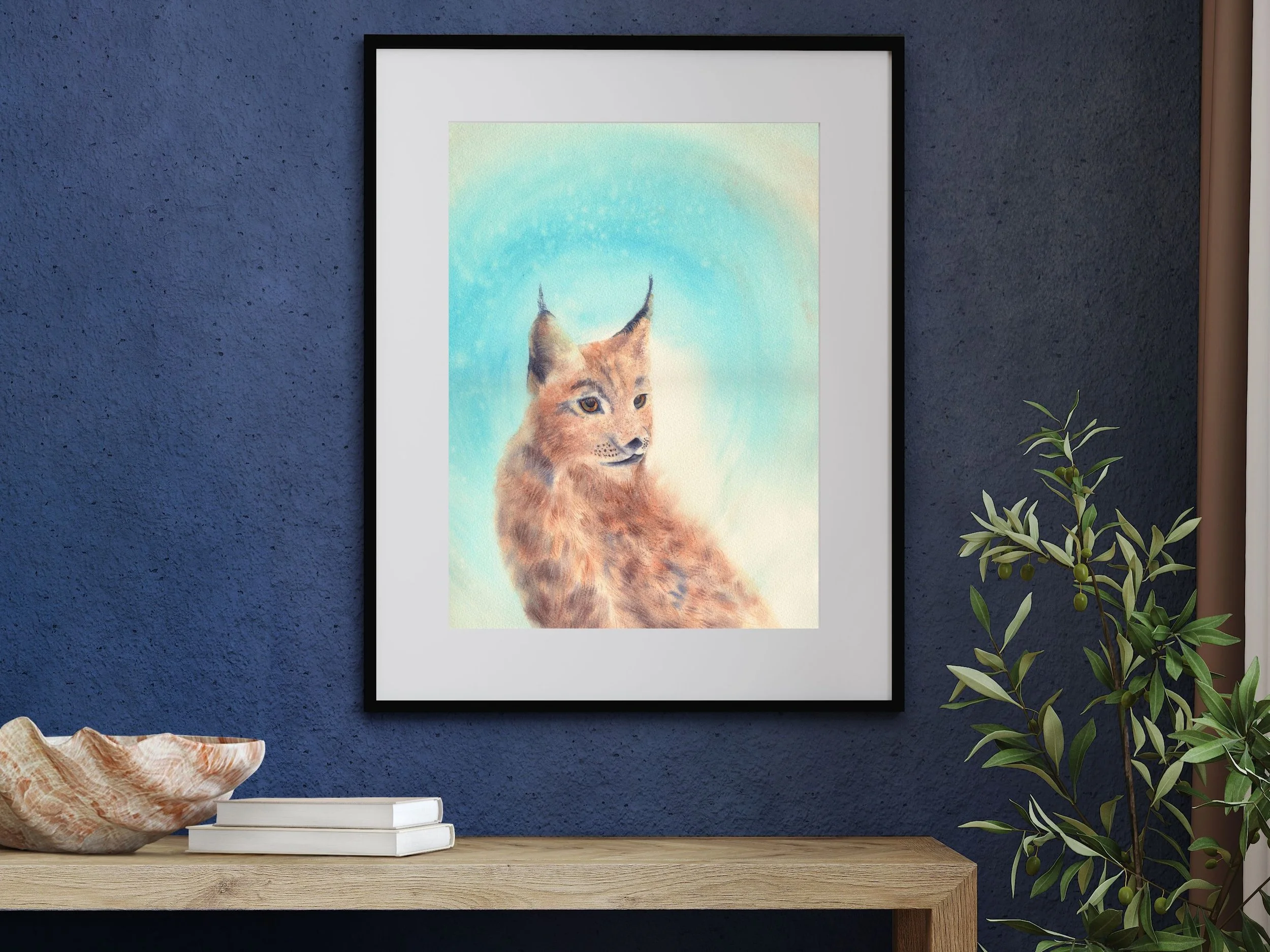 Iberian Lynx Fine Art Print Wildlife Watercolor Wall Art Nature Animal Decor Archival Fine Art Print 3.jpg