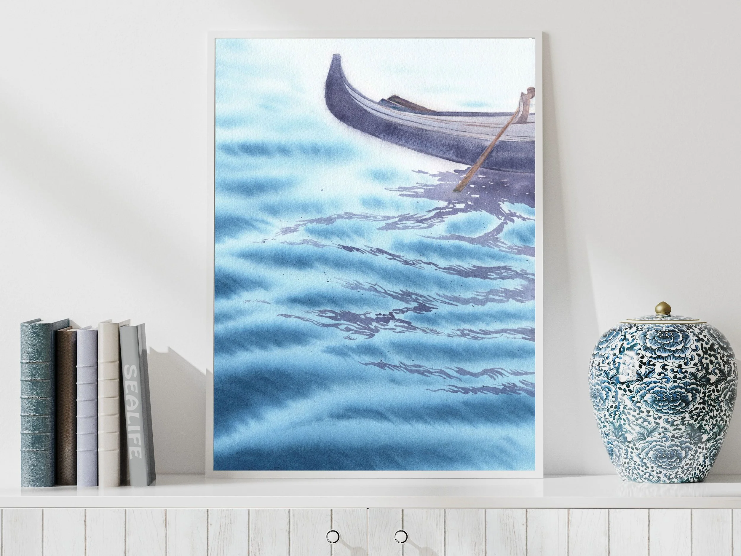 Venice Gondola Archival Art Print, Watercolor Venice Poste.jpg