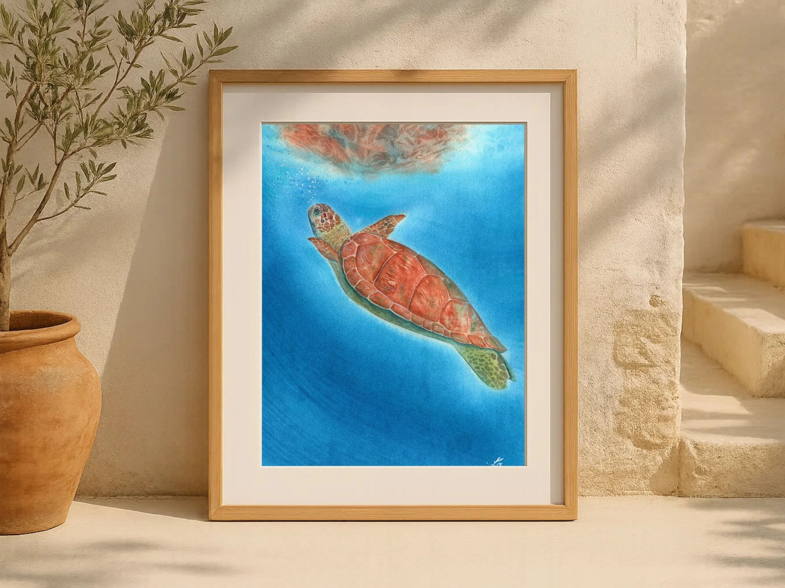 Sea Turtle Fine Art Print Coastal Wall Art Ocean Animal Watercolor Print Marine Life Decor Beach House Artwork 7.jpg