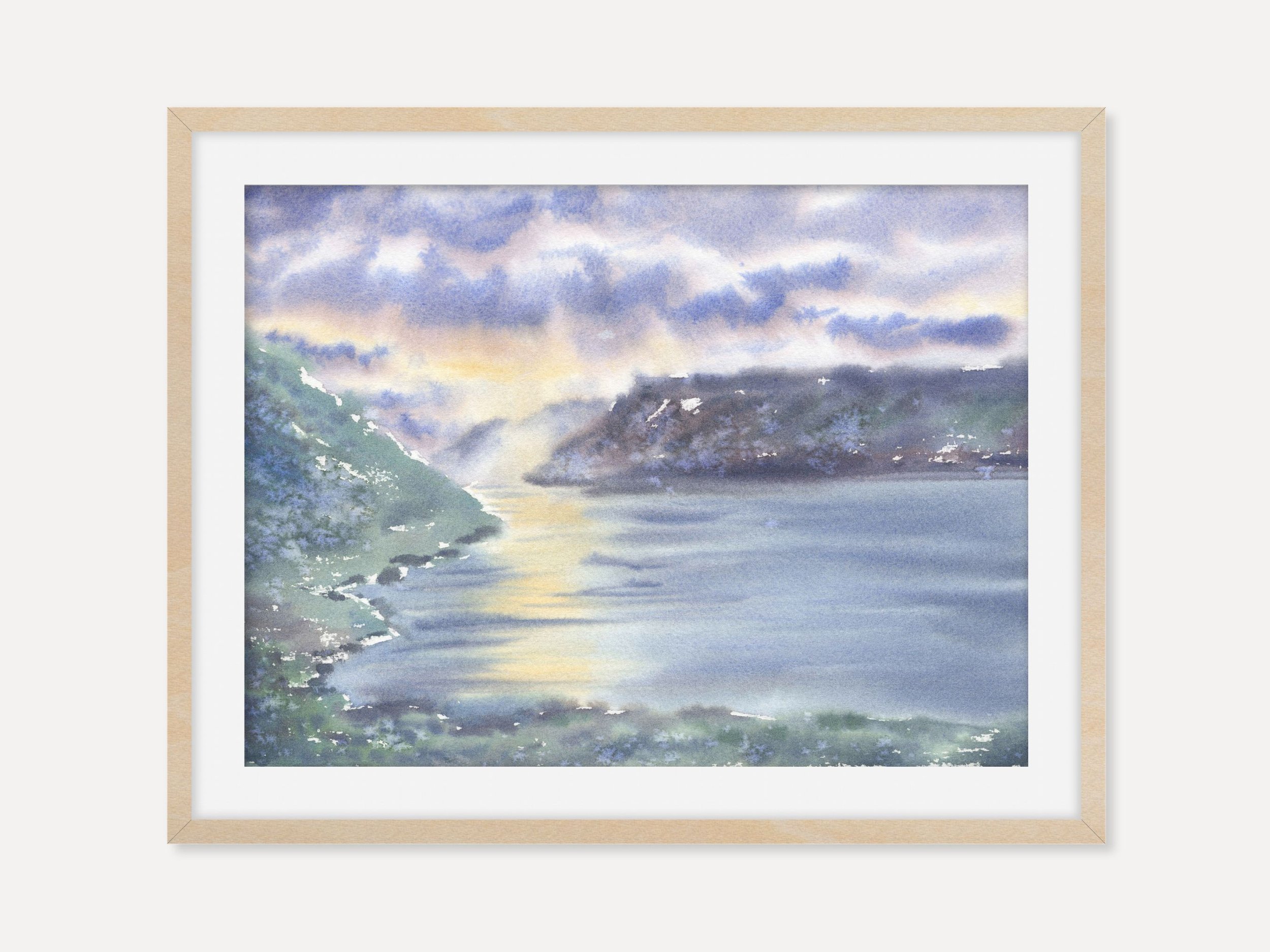 Archival Art Print of Fjord Landscape, Moody Nordic Coastline with Calm Water & Dramatic Sky 2.jpg