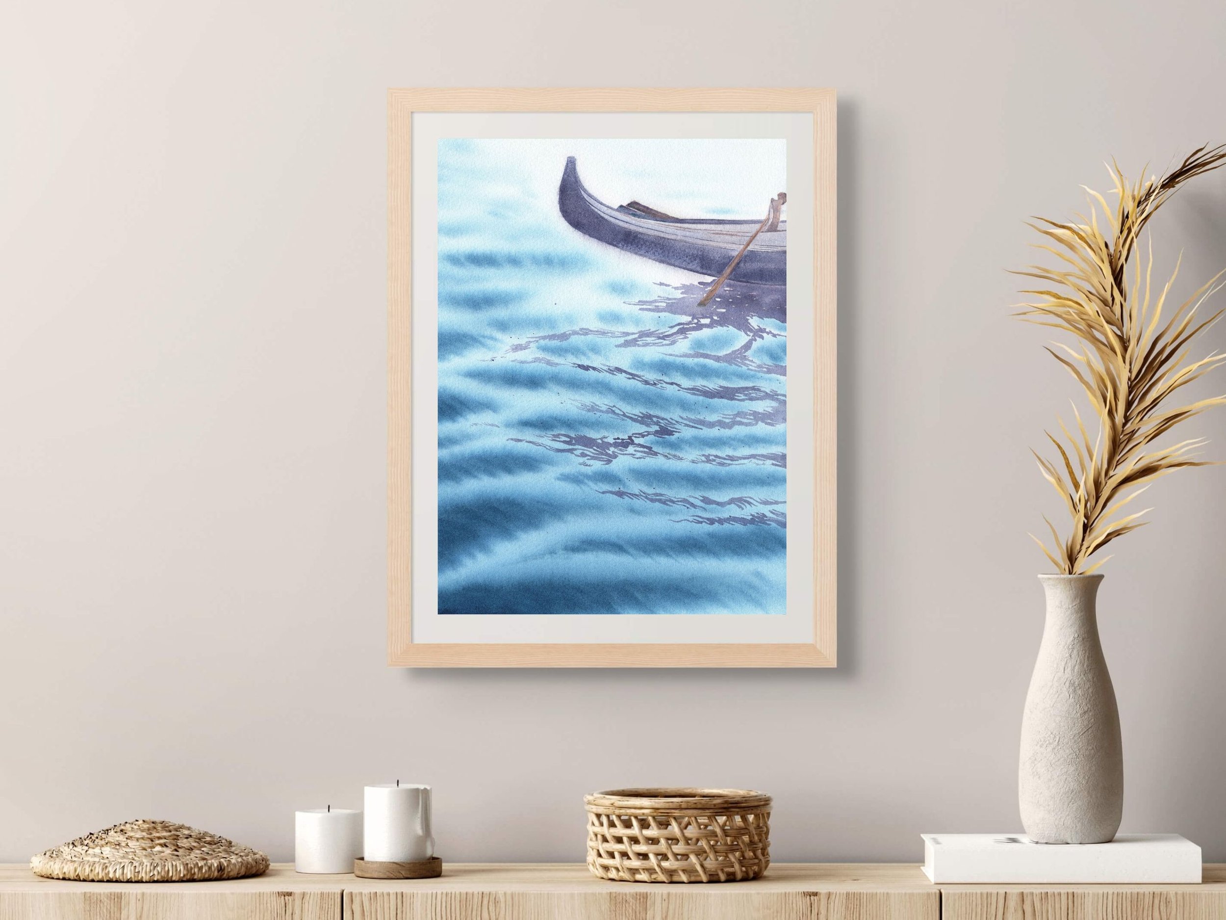 Venice Gondola Archival Art Print  Watercolor Venice Poster2.jpg