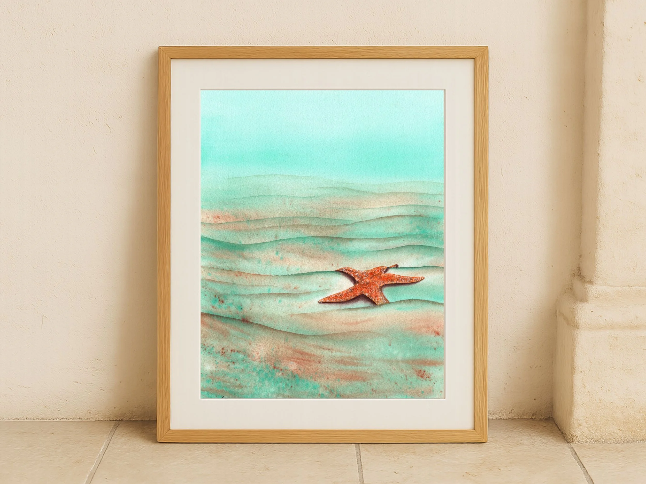 Starfish Archival Art Print Coastal Beach Decor Ocean Watercolor Sea Star Wall Art Poster 8.jpg