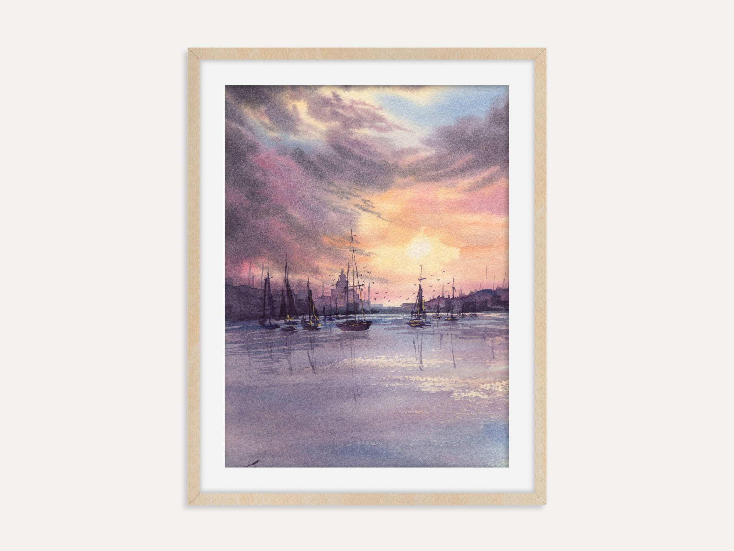 Sailboats Resting in the Harbour - Art Print