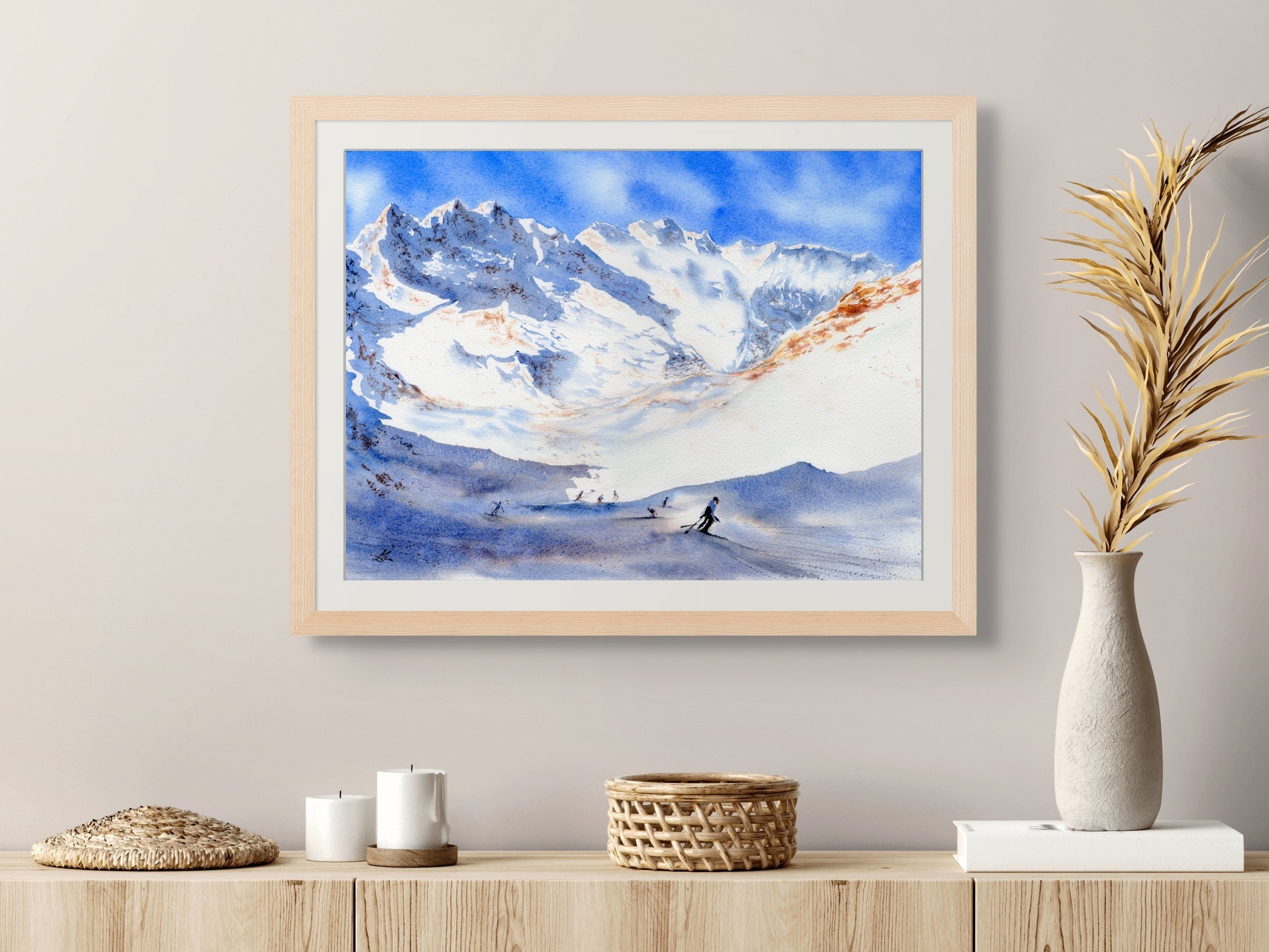 Winter Light Giclee Fine Art Print, Printed on Luxurious Gallery-Quality Matte Paper in a Room Setting