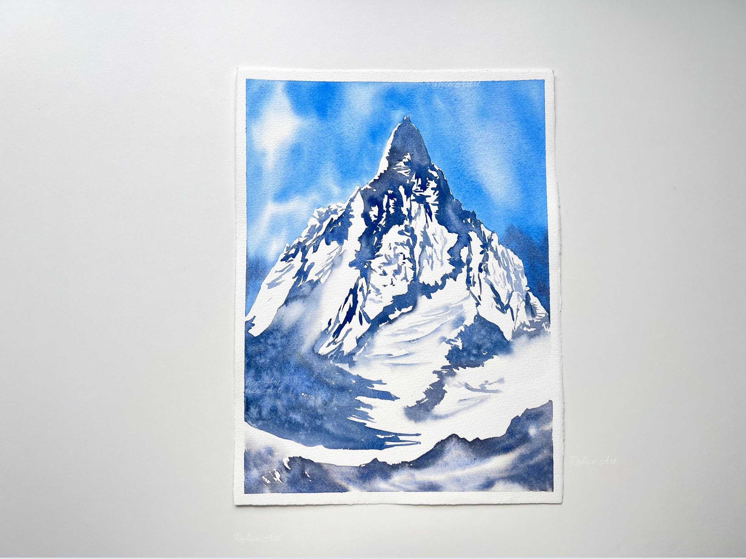 Beyond Dreams Original Watercolor Mountain Painting, Rocky Landscape Wall Art, Rocky Mountain Expressive Free Flow Impressionistic Painting