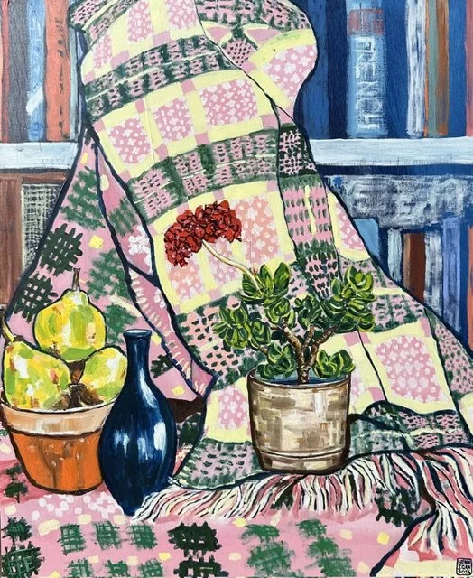 Still Life with Vase, Pears and Welsh Blanket 1.jpeg