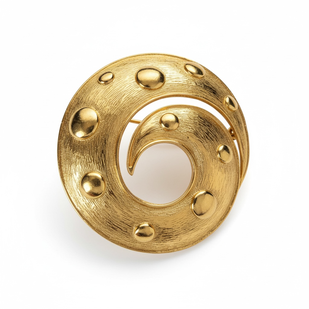 Vintage Christian Dior Gold-Tone Crescent Brooch, c.1980s