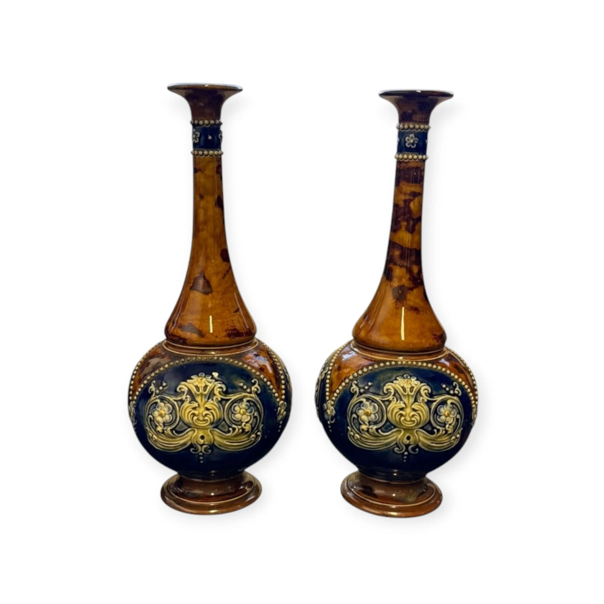 Royal Doulton Lambeth Stoneware Vases (Pair)  England | c.1890–1910