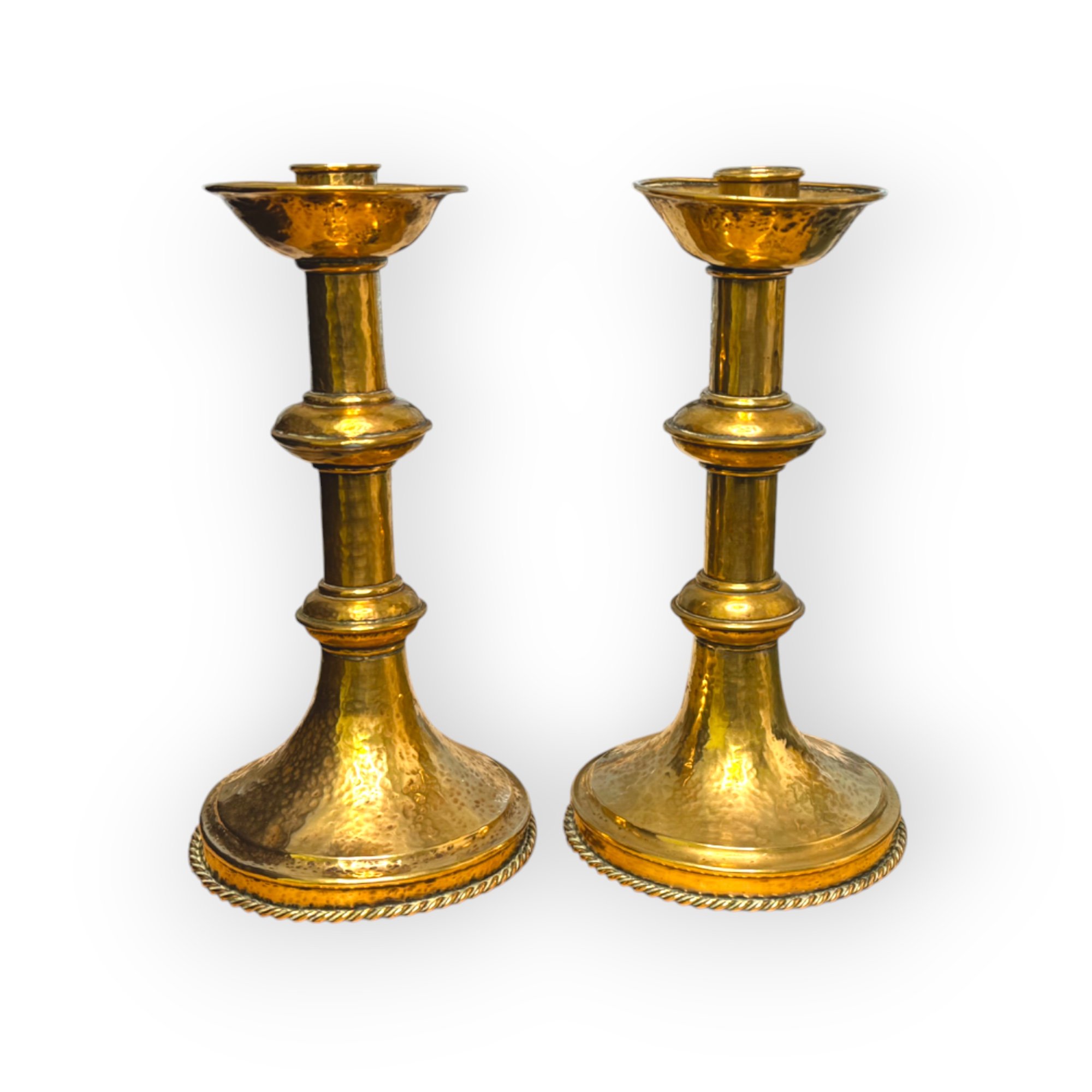 Pair of Large Georgian Brass Candlestick