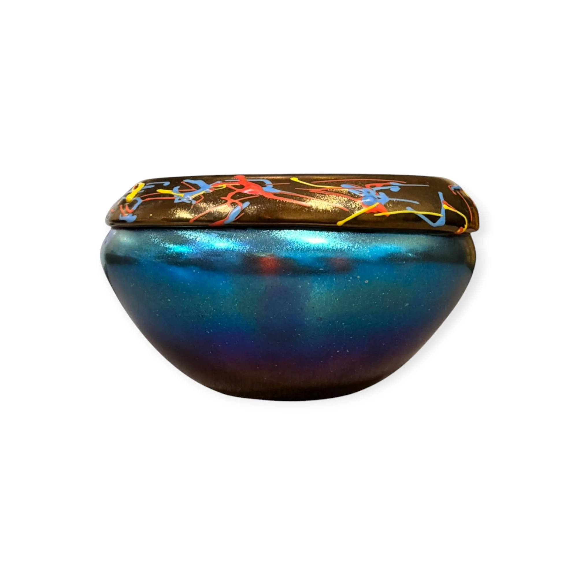 Norman Stuart Clarke Studio Glass Bowl – Signed & Dated 1990