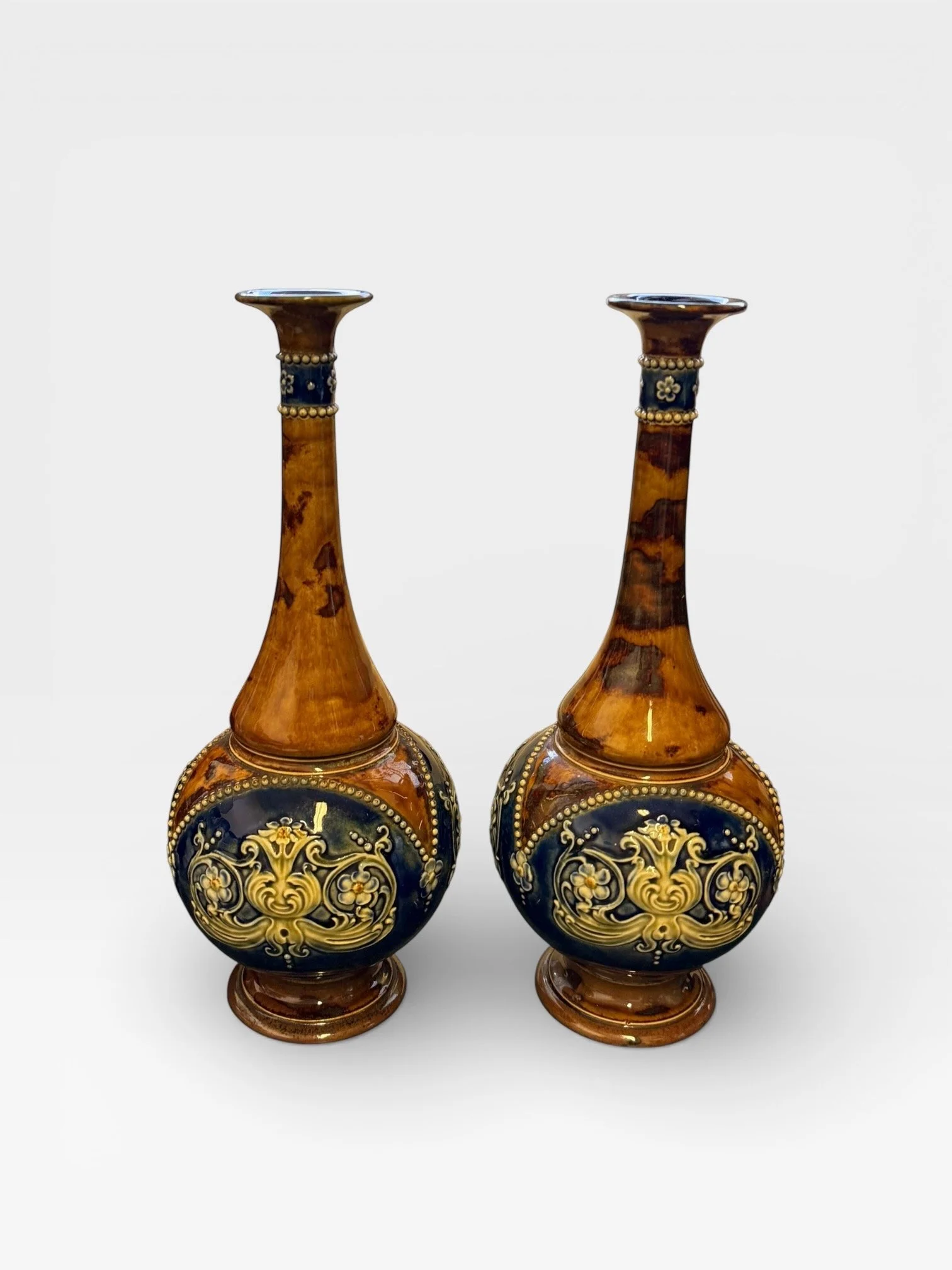 Royal Doulton Lambeth Stoneware Vases (Pair)  England | c.1890–1910