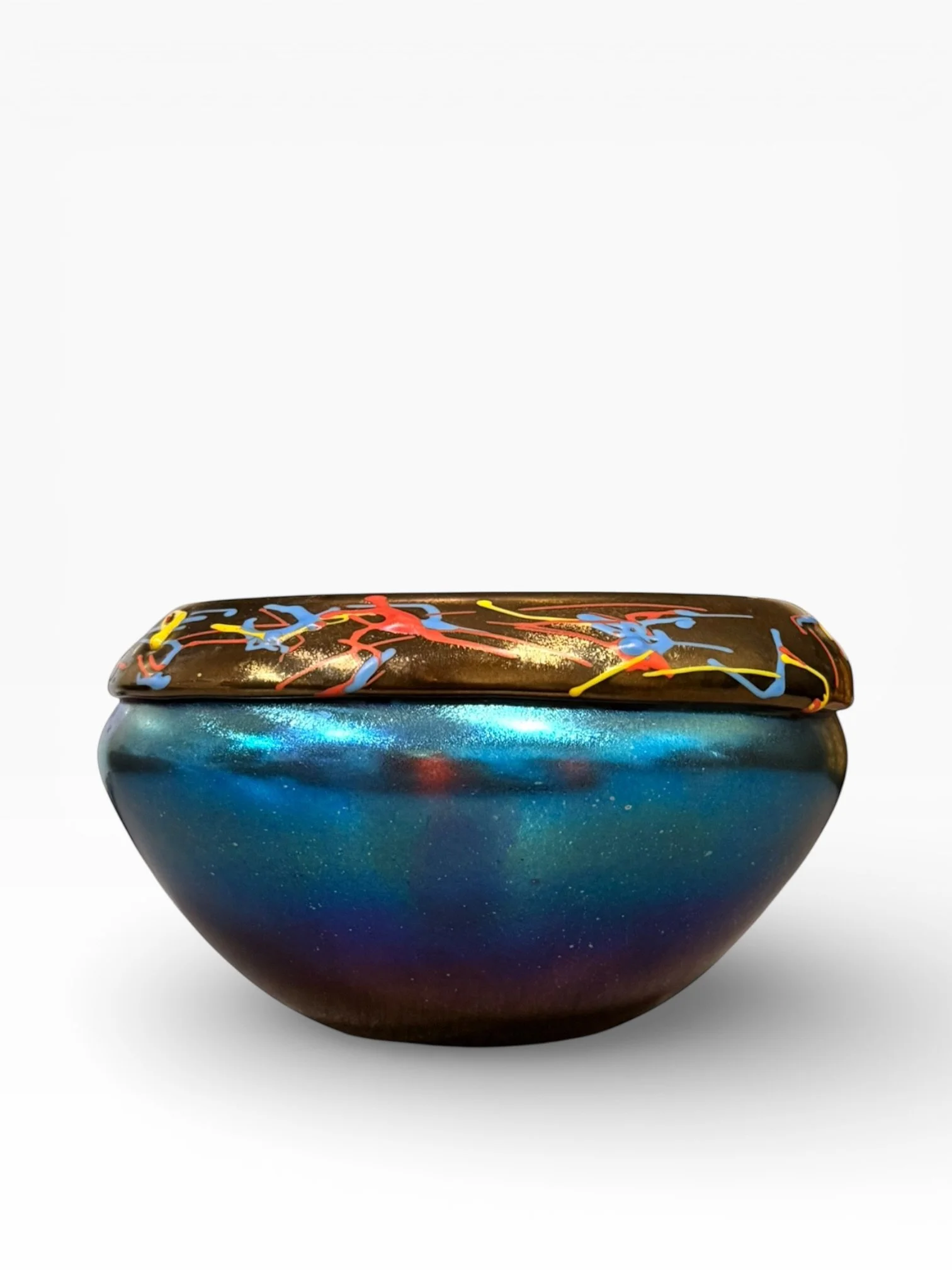 Norman Stuart Clarke Studio Glass Bowl – Signed & Dated 1990