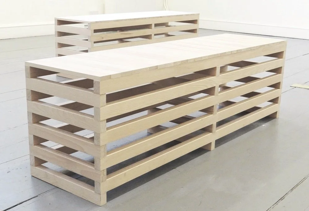 Stack I and Stack II, beech wood, glue