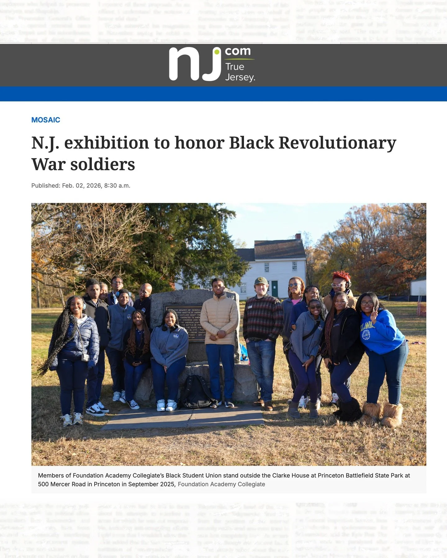 ✨Thank you to NJ.com and Vashti Harris for this in-depth feature highlighting the powerful work of Foundation Academy Collegiate&rsquo;s Black Student Union and their monumental multimedia historical research project and exhibition, Men W/O Shoes.

I