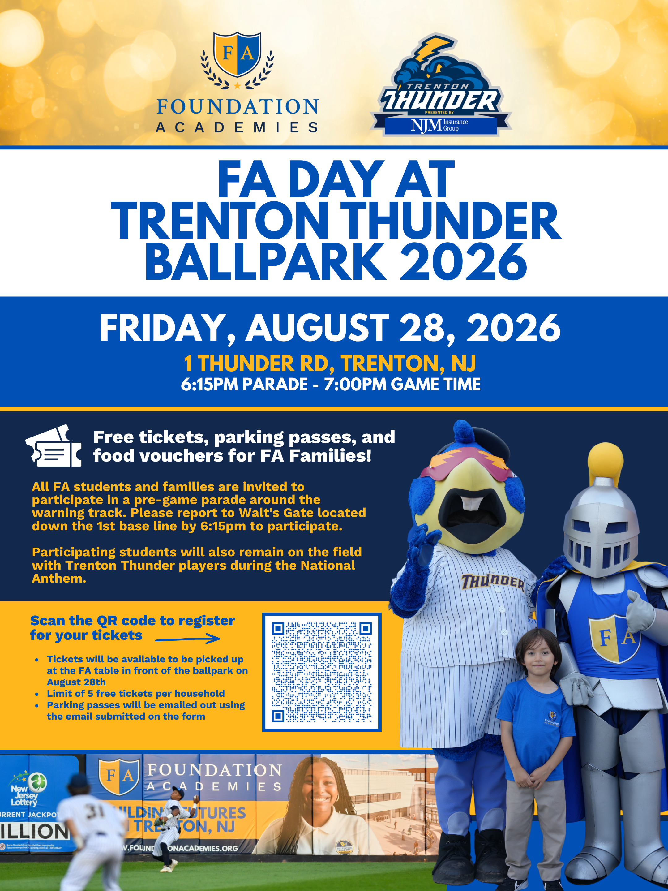 Foundation Academies Invites All FA Families to Join Us for FA Day 2026 at Trenton Thunder Ballpark