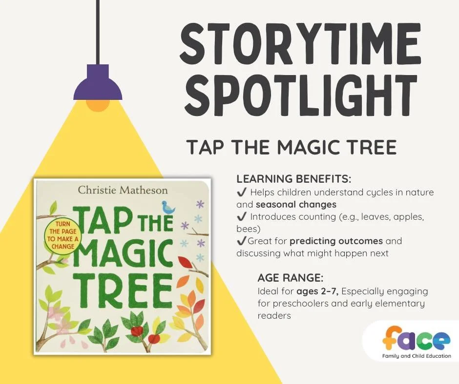 🍂✨ Storytime Spotlight ✨🍂

Tap the Magic Tree by Christie Matheson is more than a story&mdash;it&rsquo;s an adventure! 

Little ones get to tap, turn, and shake the pages as the tree blossoms, changes with the seasons, and surprises them with every
