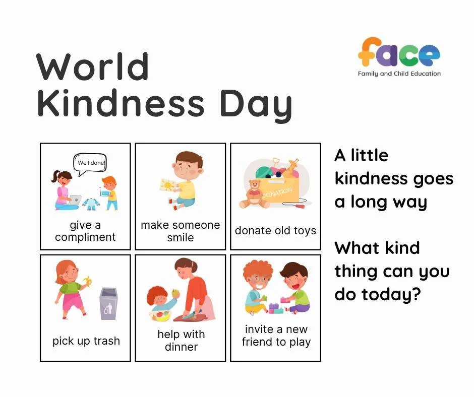 🌼 It&rsquo;s World Kindness Day! 🌼

Kindness doesn&rsquo;t have to be big to be meaningful &mdash; it can be as simple as sharing a smile, giving a compliment, or lending a helping hand. 💛

Try something small today: donate old toys, invite a new 