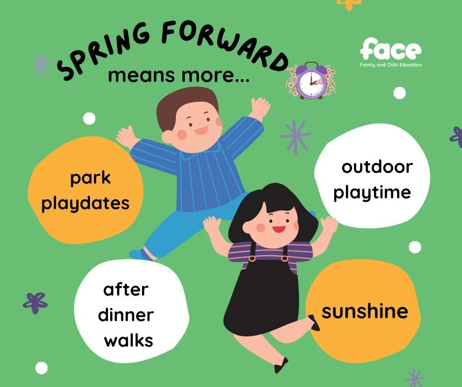 ⏰ This Sunday, clocks spring forward and that means one thing: more daylight for your family fun!

More time for evening walks, park playdates, and soaking up that sunshine we've all been waiting for. Extra daylight has real benefits for kids too. Ou