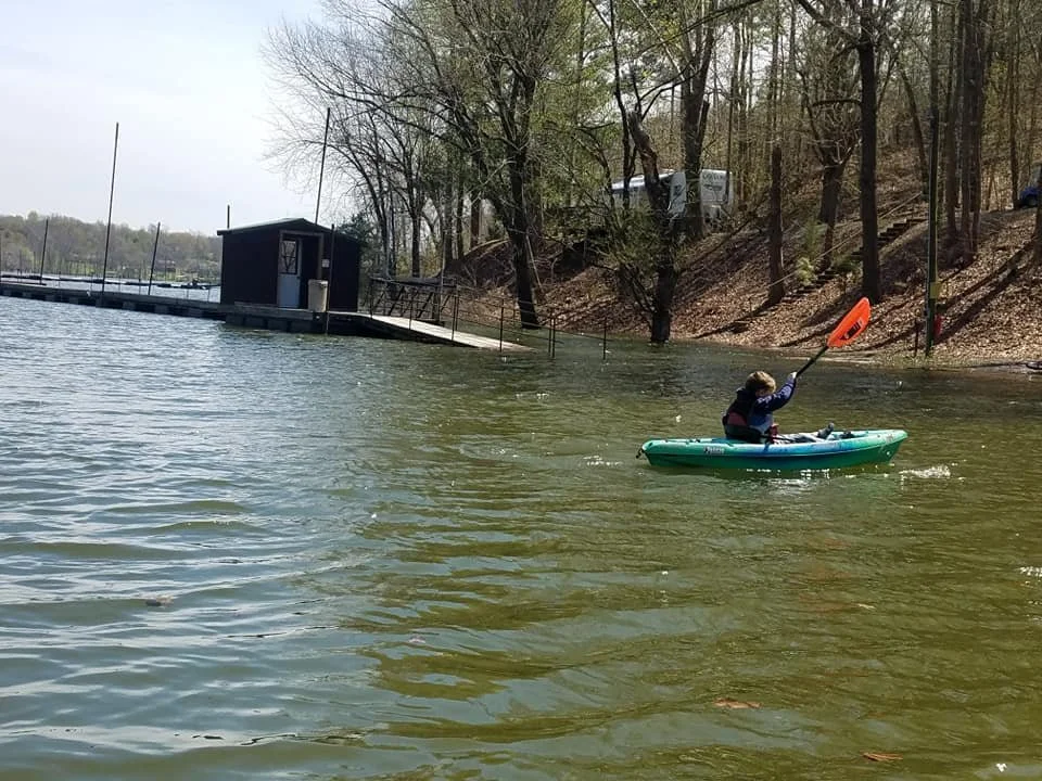 Kayak rentals at holiday hills resort on lake barkley near land between the lakes.
