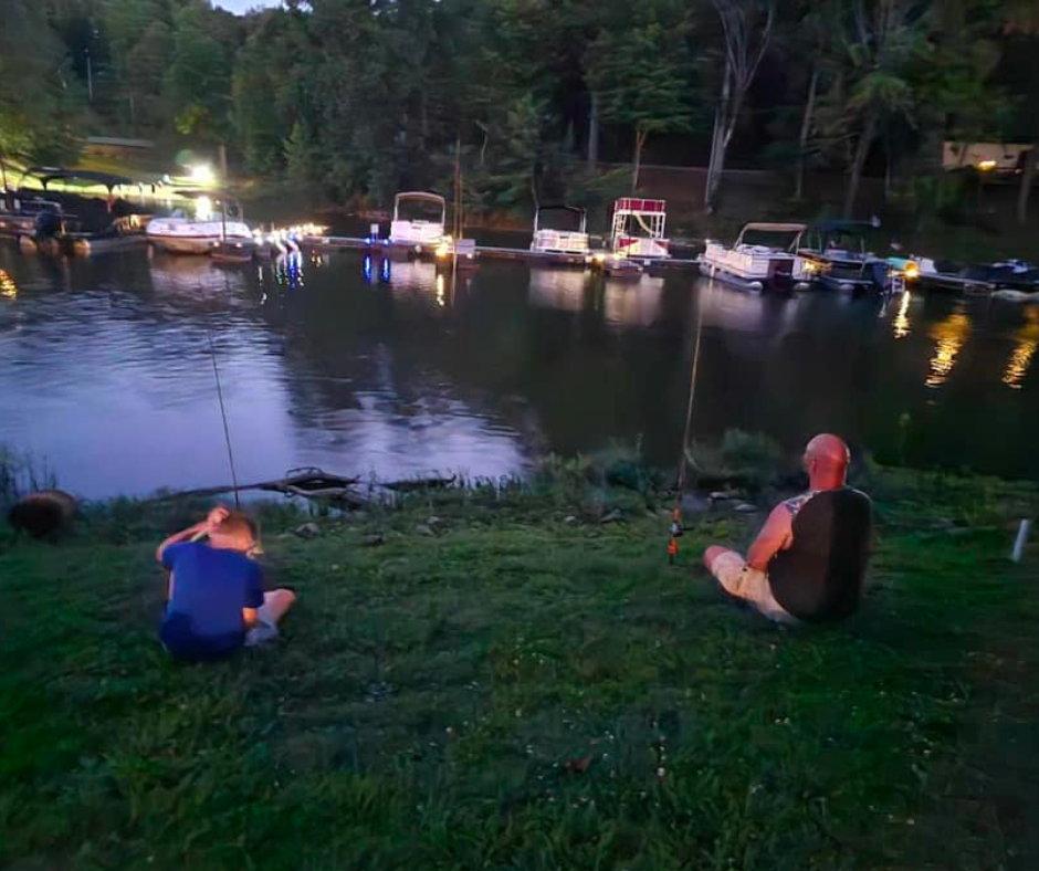 Bank fishing at holiday hills resort on lake barkley