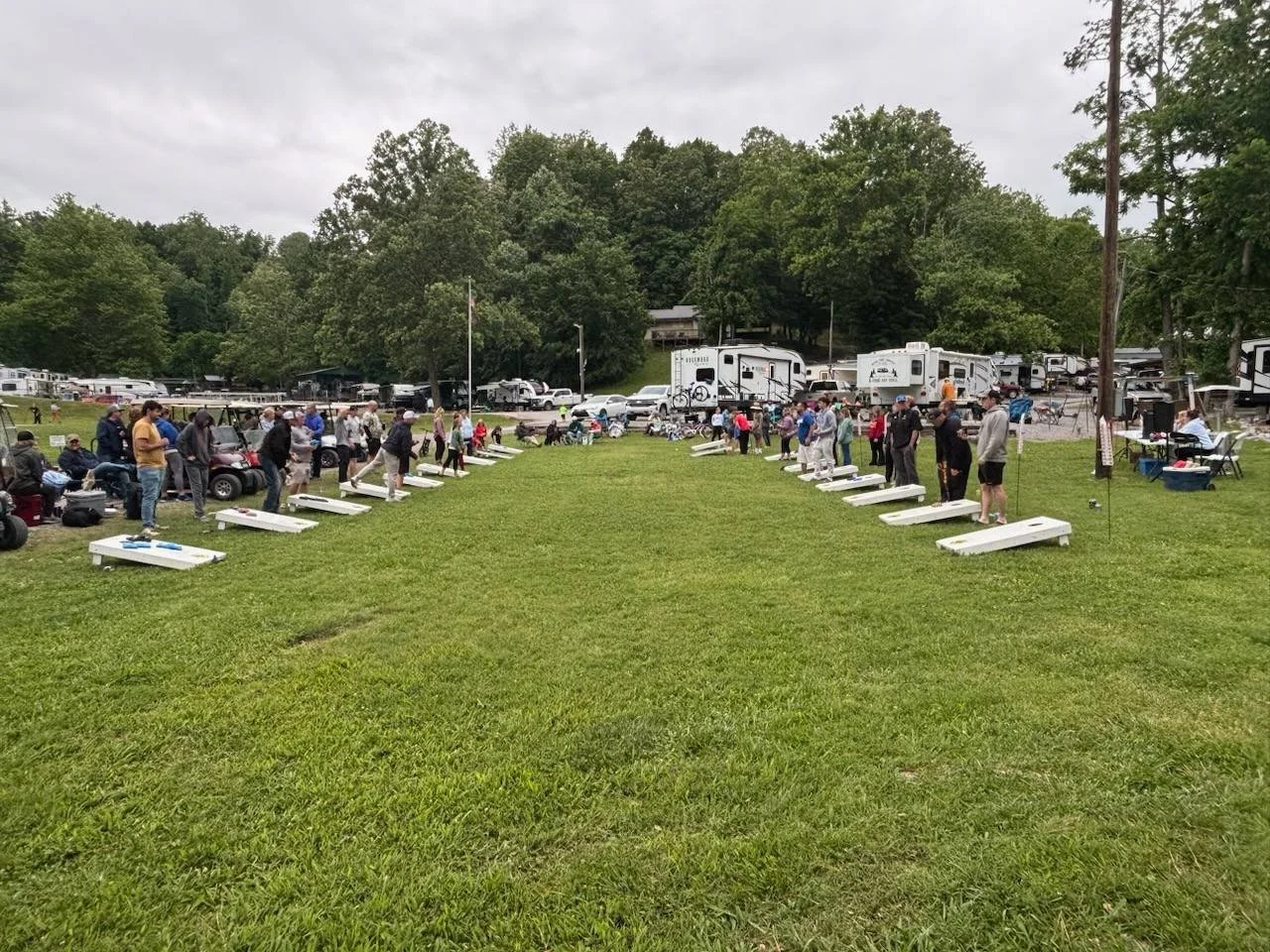 Holiday Hills cornhole playground where guests can enjoy playing cornhole game