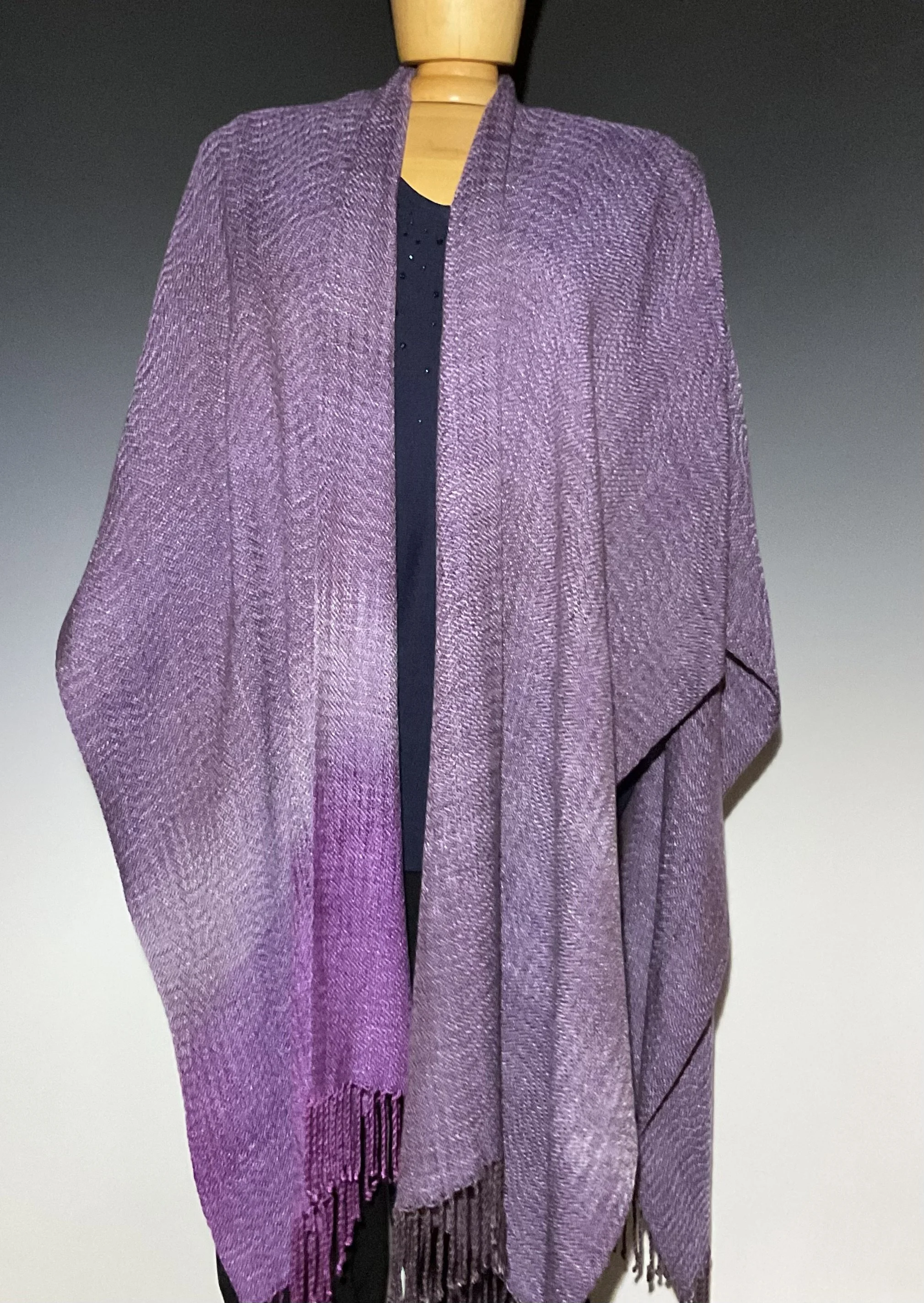 Ruana/Cape/Shawl Tencel Handwoven Hand Dyed