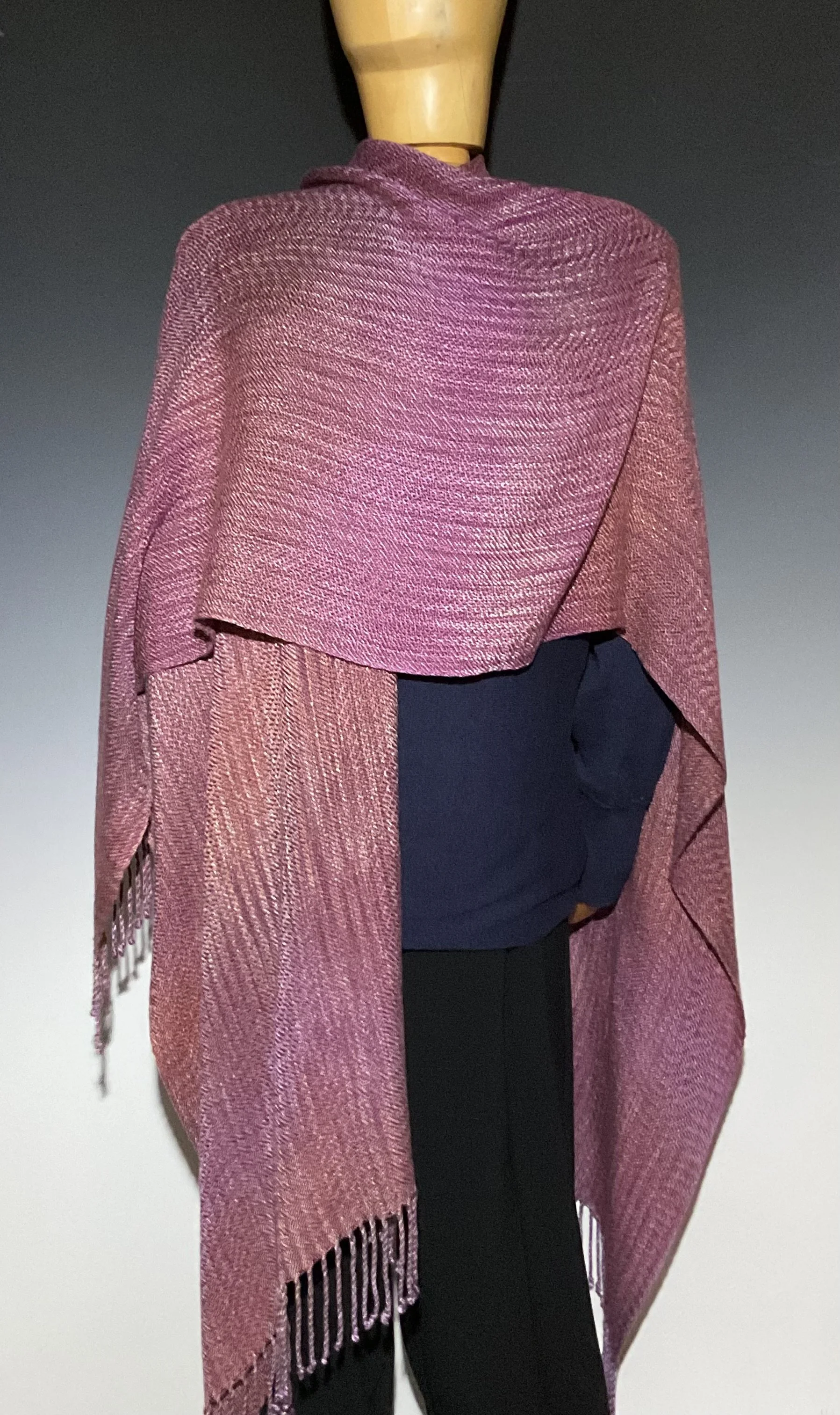 Ruana/Cape/Shawl Tencel Handwoven Hand Dyed