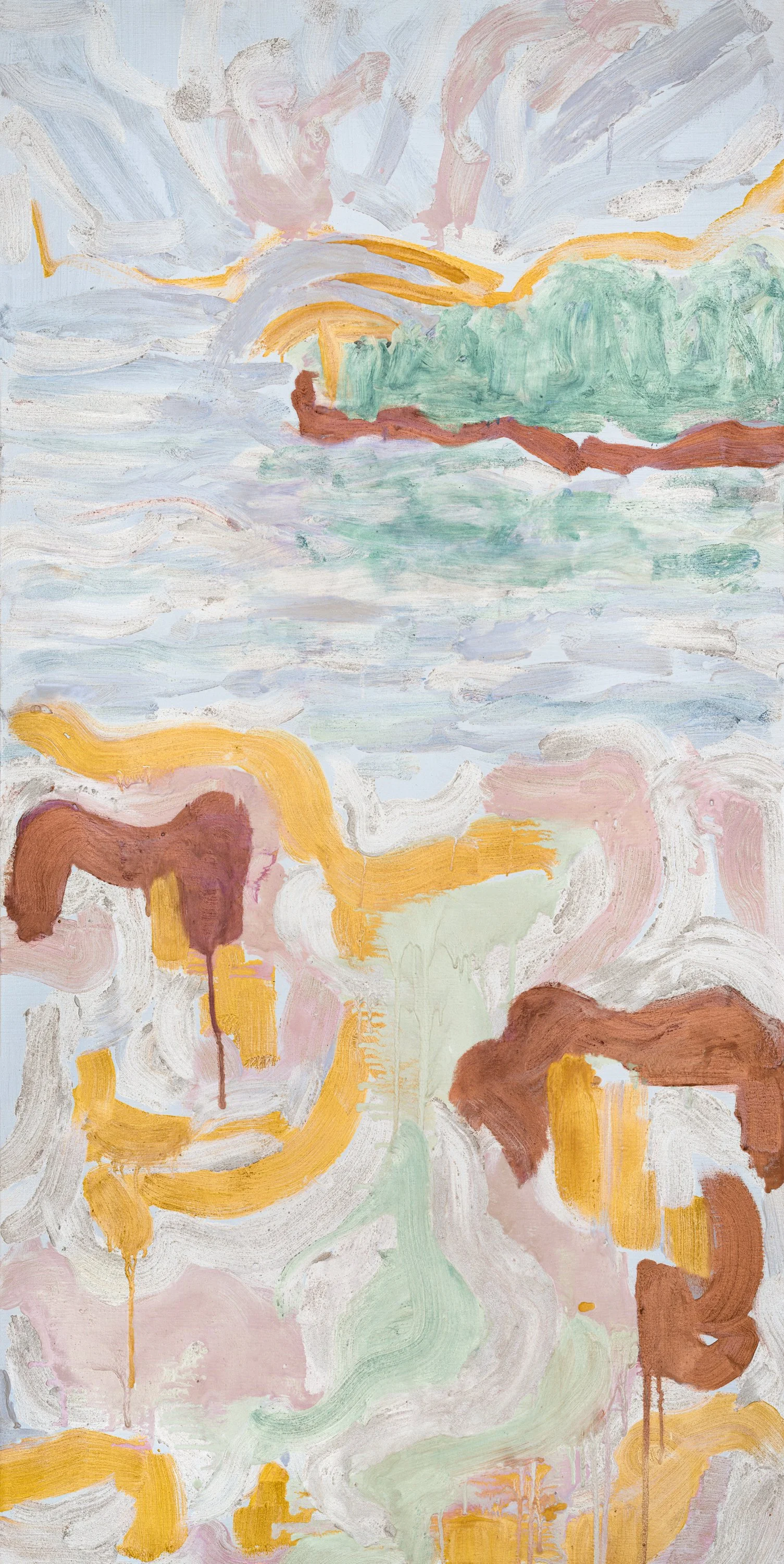Title: The Iconic View Five 
Date: 2023 
Medium: oil on Belgium linen canvas 
Dimensions: 3 x 6 ft x 1 in 