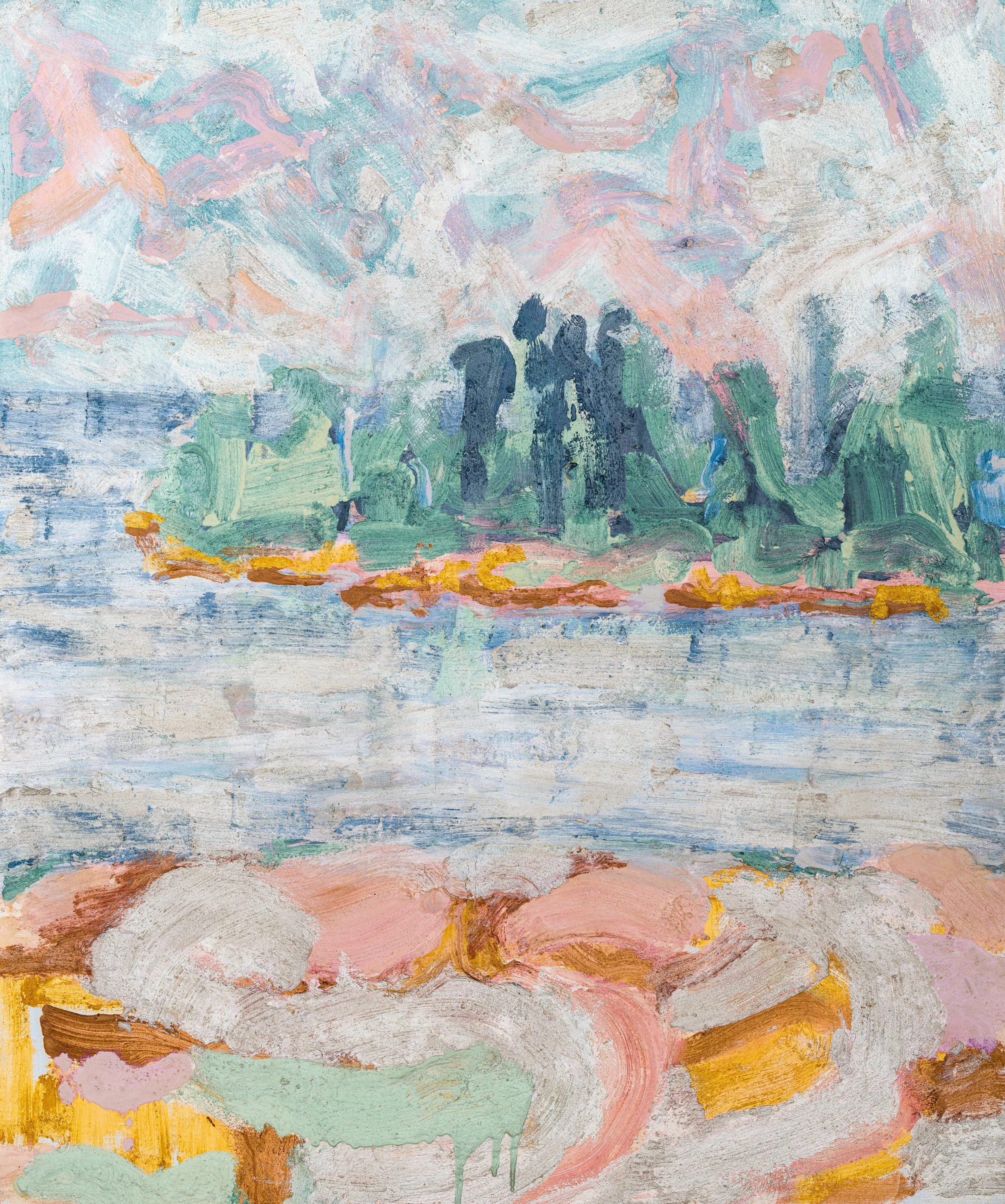 Title: Crowd Gathering One 
Date: 2023 
Medium: oil on Belgium linen canvas 
Dimensions: 30 x 36 x 1 in 