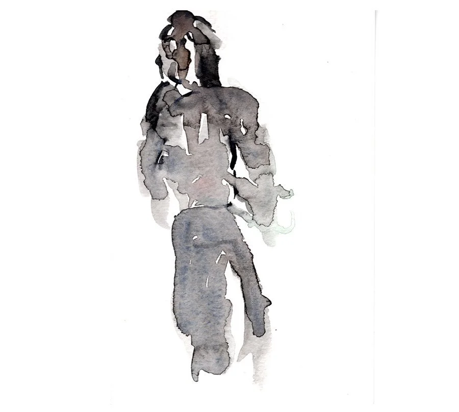 Title: 3:55 pm 23 February Paris, France 
Date: 2023 
Medium: watercolor on watercolor paper 
Dimensions: 10 x 8 in framed 