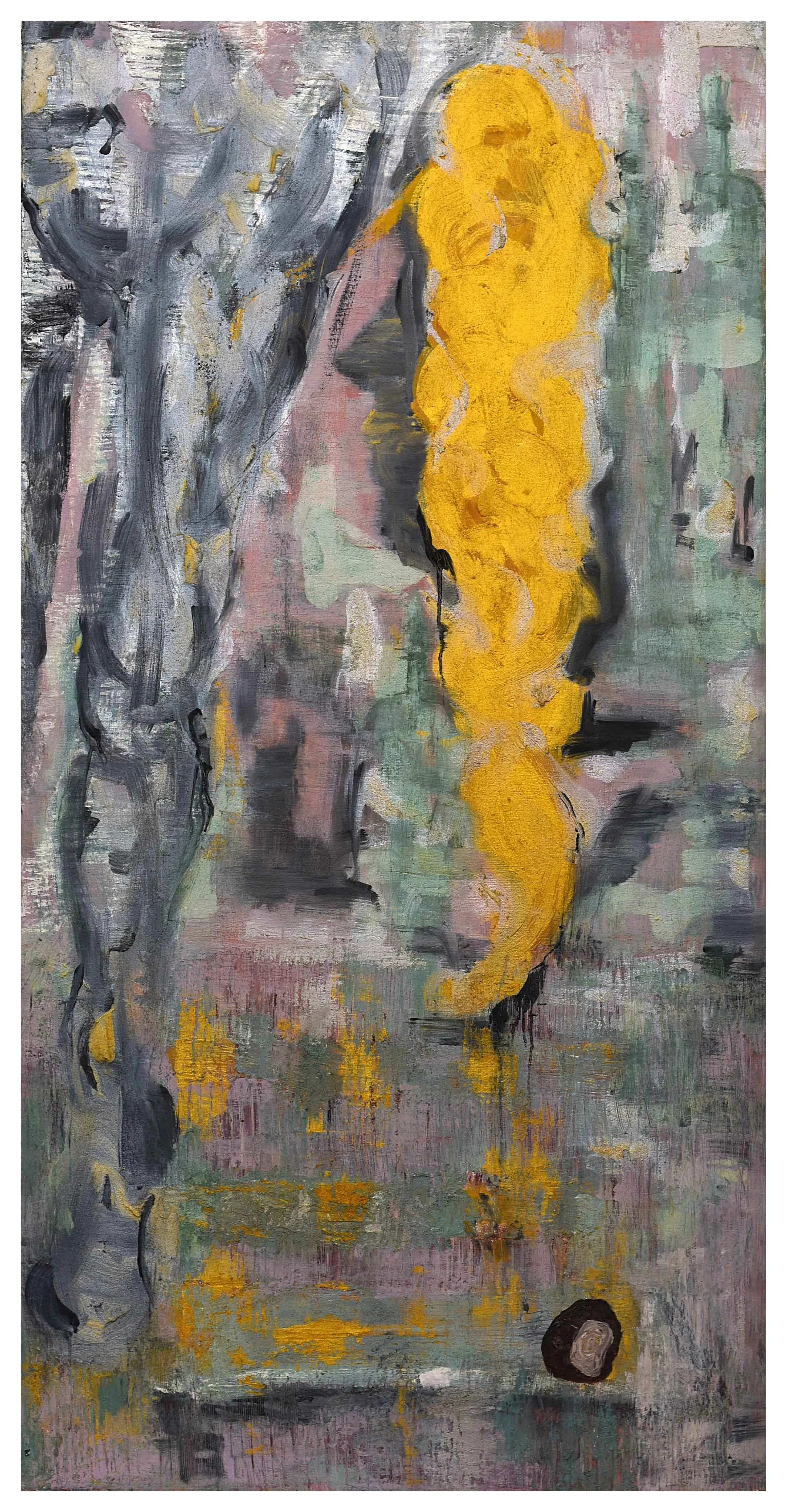 Title: It's All Part Of The Plan 
Date: 2018 
Medium: oil on Belgium linen canvas 
Dimensions: 2.5 x 5 ft x 1 in 