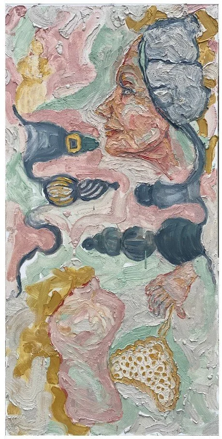 Title: Dance me to the end of love (panel III) 
Date: 2020 
Medium: oil on Belgium linen canvas 
Dimensions: 3 x 6 ft x 1 in 