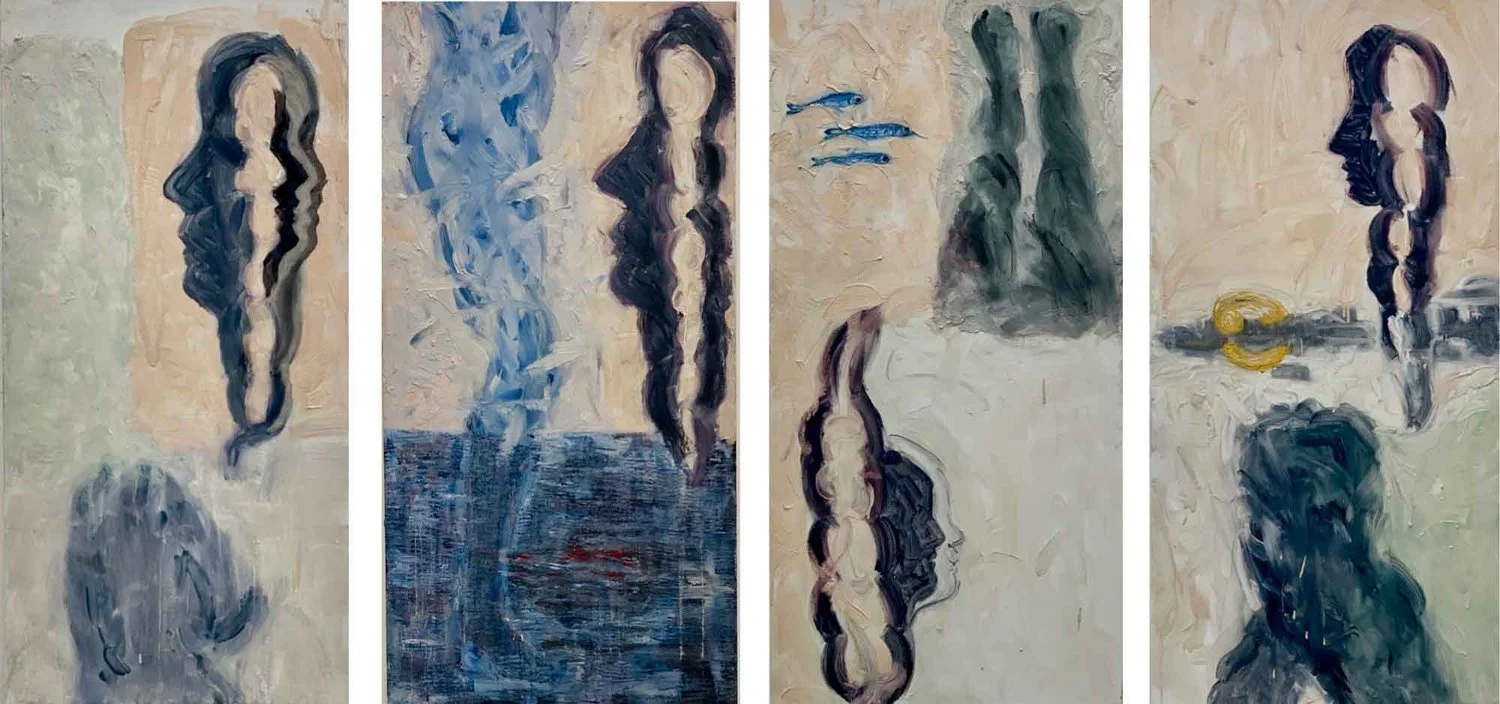 Title: Your Love Of Me (panels I-IV) 
Date: 2018 
Medium: oil on Belgium linen canvas 
Dimensions: 12 x 6 ft x 1 in 