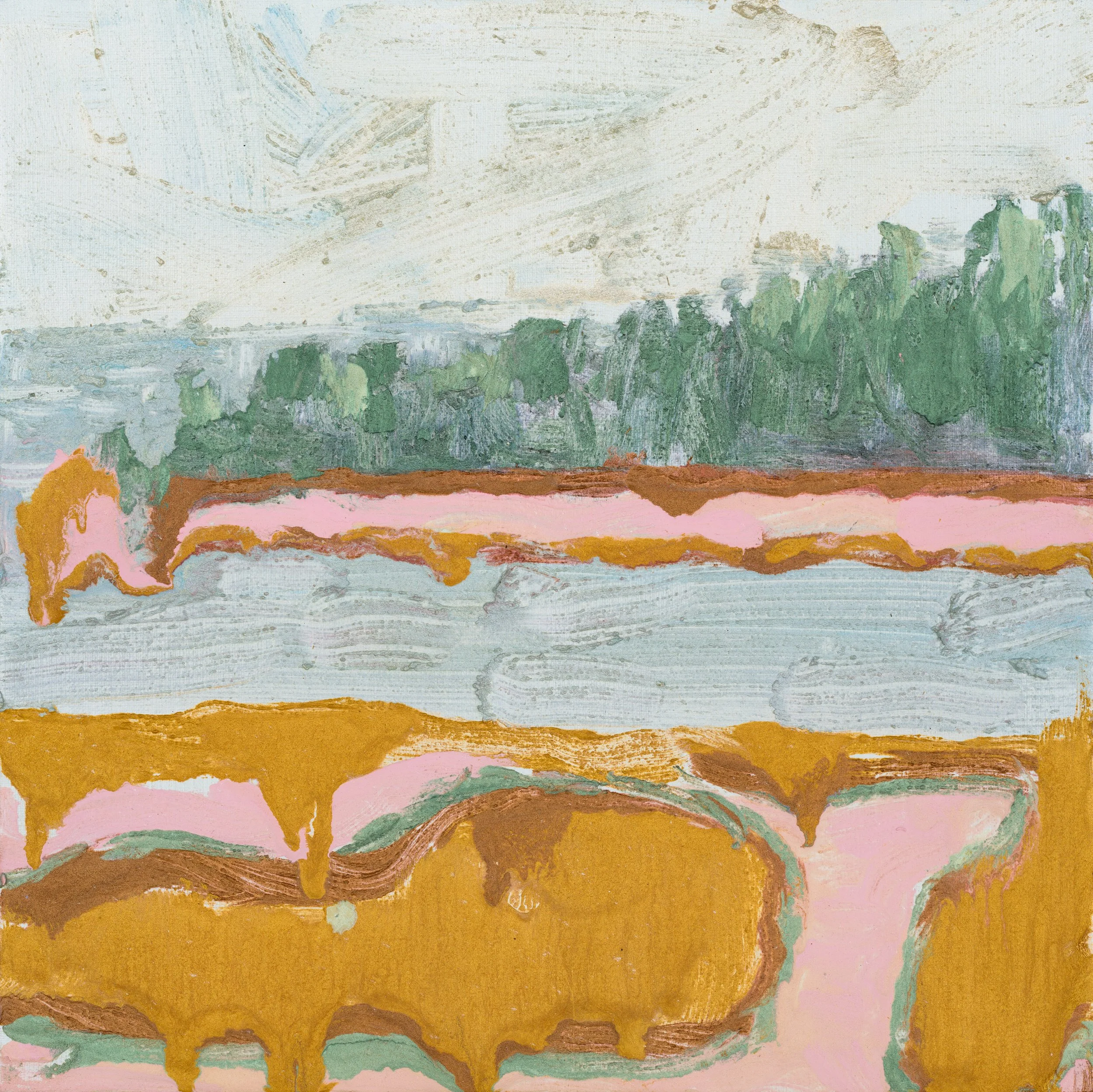 Title: Pink Spell One 
Date: 2023 
Medium: oil on Belgium linen canvas 
Dimensions: 24 x 24 x 1 in 